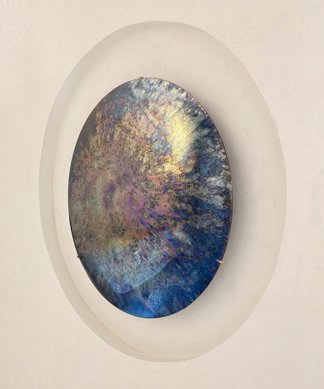 Ash Convex Sculptural Silver and Glass Mirror by Homa For Sale 7