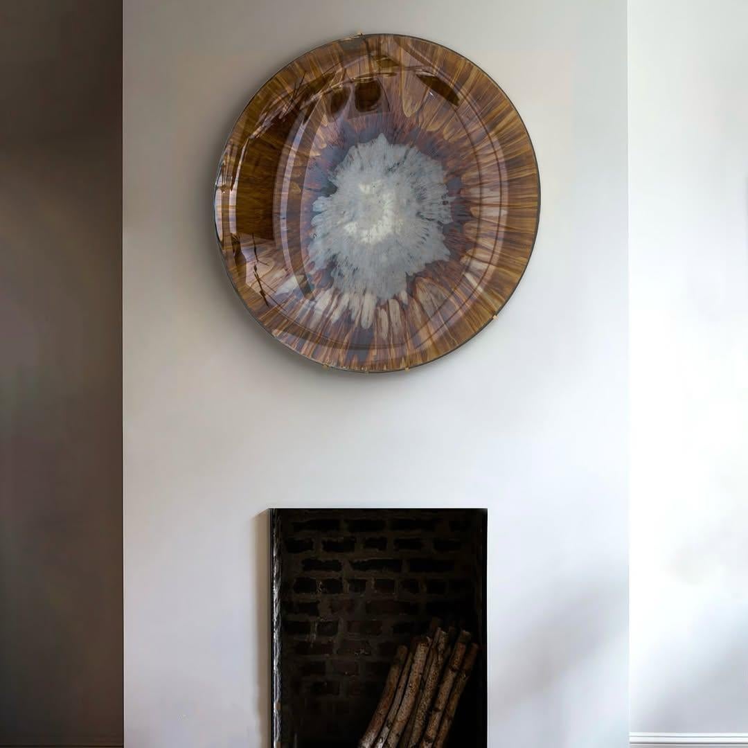 Ash Convex Sculptural Silver and Glass Mirror by Homa For Sale 9
