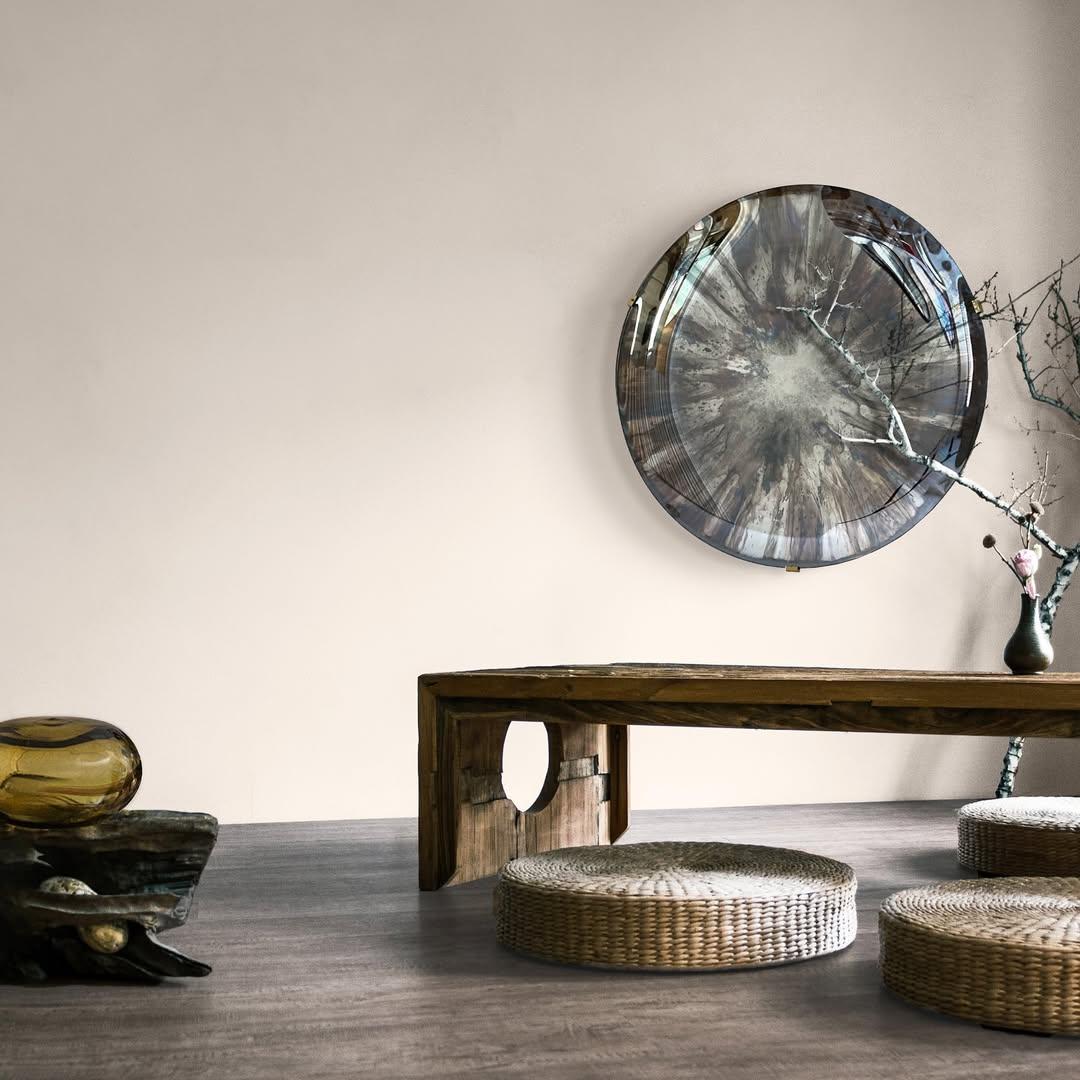 Ash Convex Sculptural Silver and Glass Mirror by Homa For Sale 11