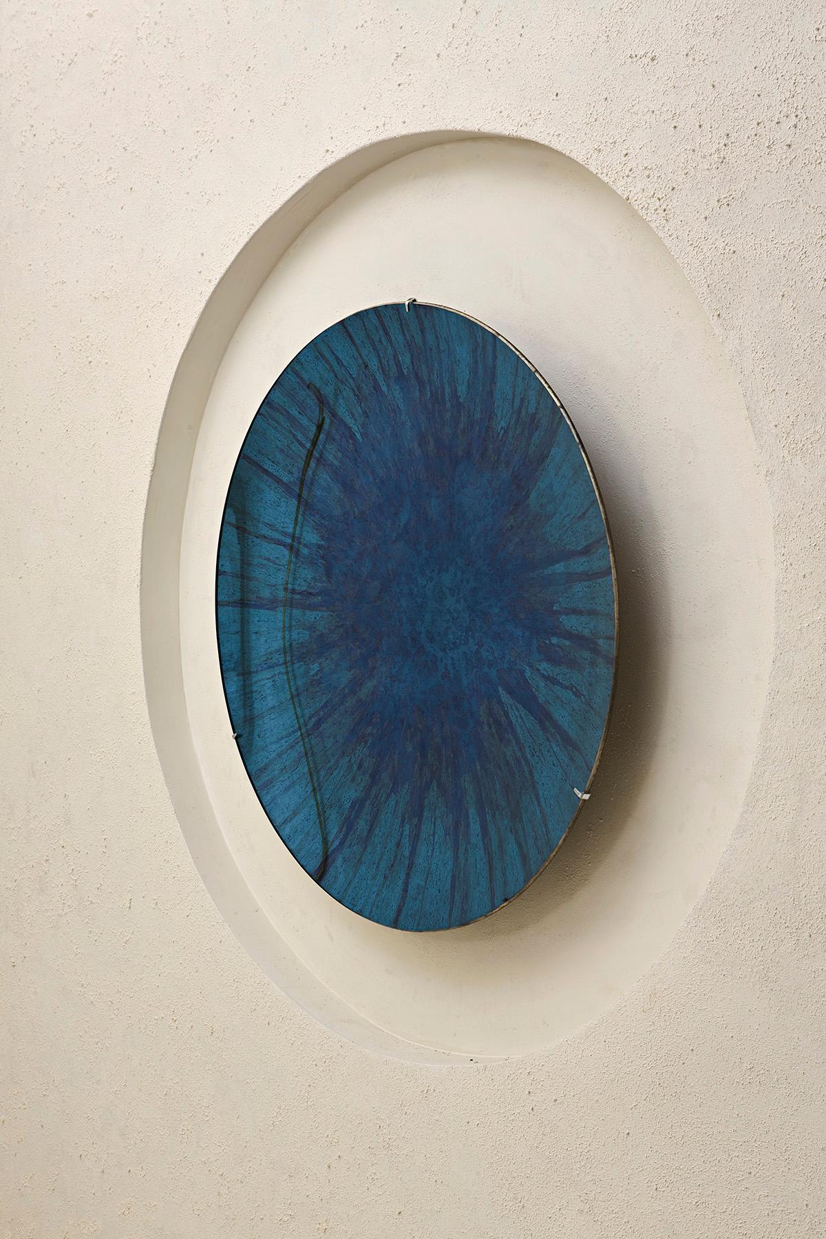 Ash Convex Sculptural Silver and Glass Mirror by Homa In New Condition For Sale In Geneve, CH