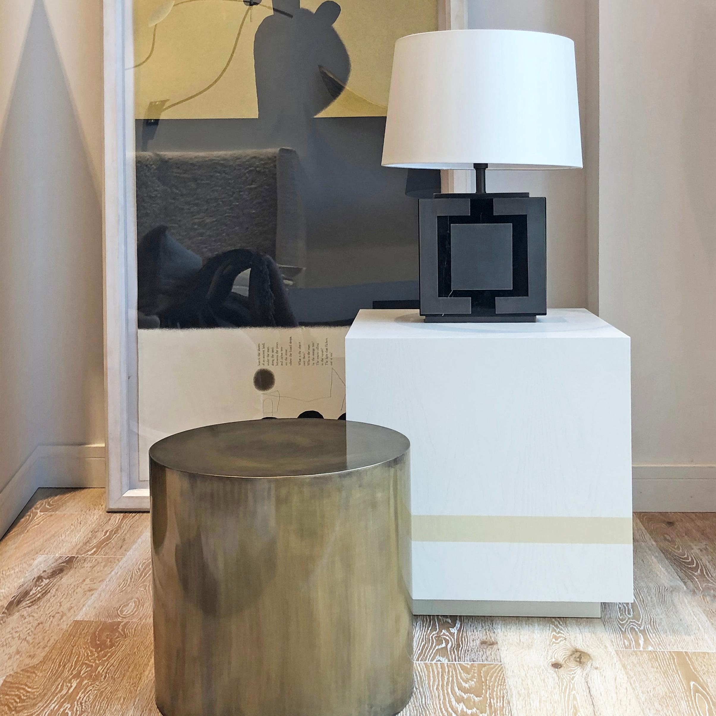 Contemporary Ash Cube Side Table For Sale