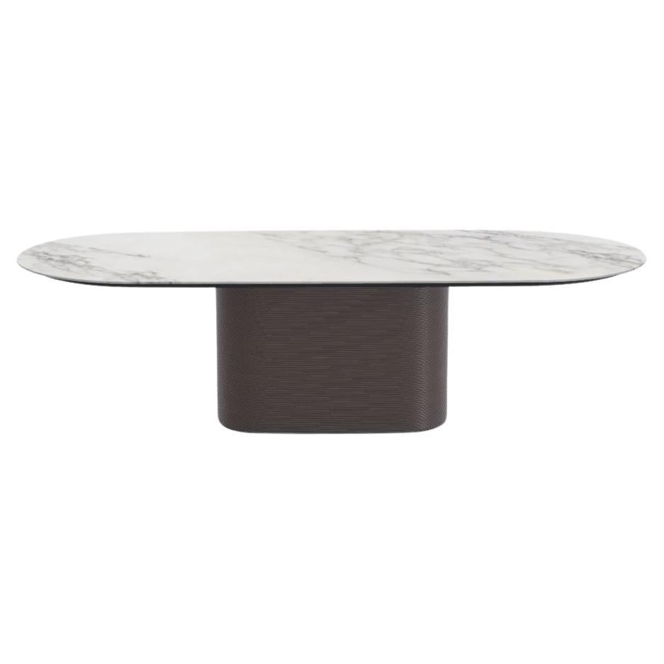 Ash Dark Calacata Vagli Waves Dining Table XL by Milla & Milli For Sale