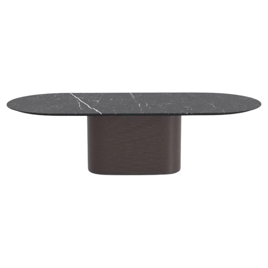 Ash Dark Nero Marquina Waves Dining Table M by Milla & Milli For Sale