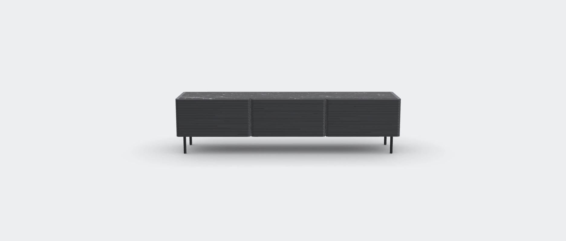 Modern Ash Dark Nero Marquina Waves Sideboard M by Milla & Milli For Sale
