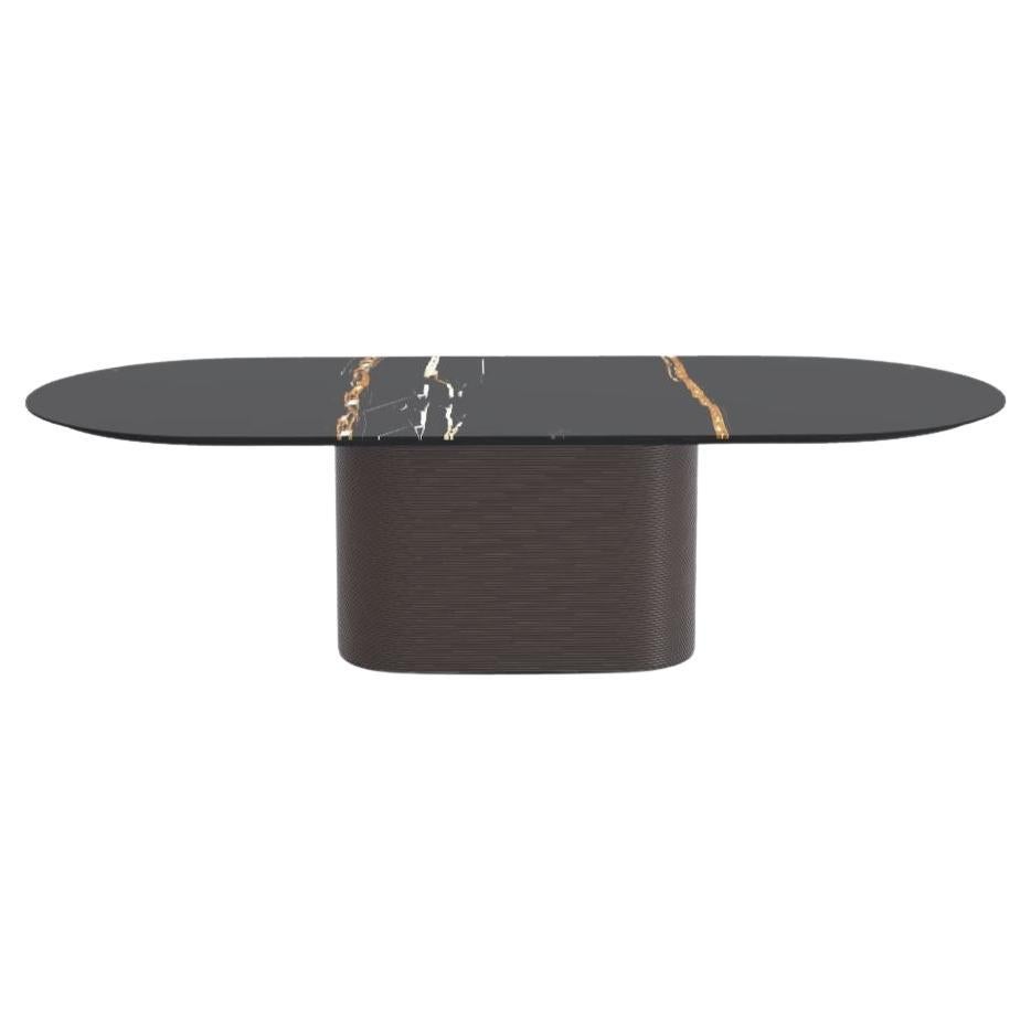 Ash Dark Sahara Noir Waves Dining Table XL by Milla & Milli For Sale