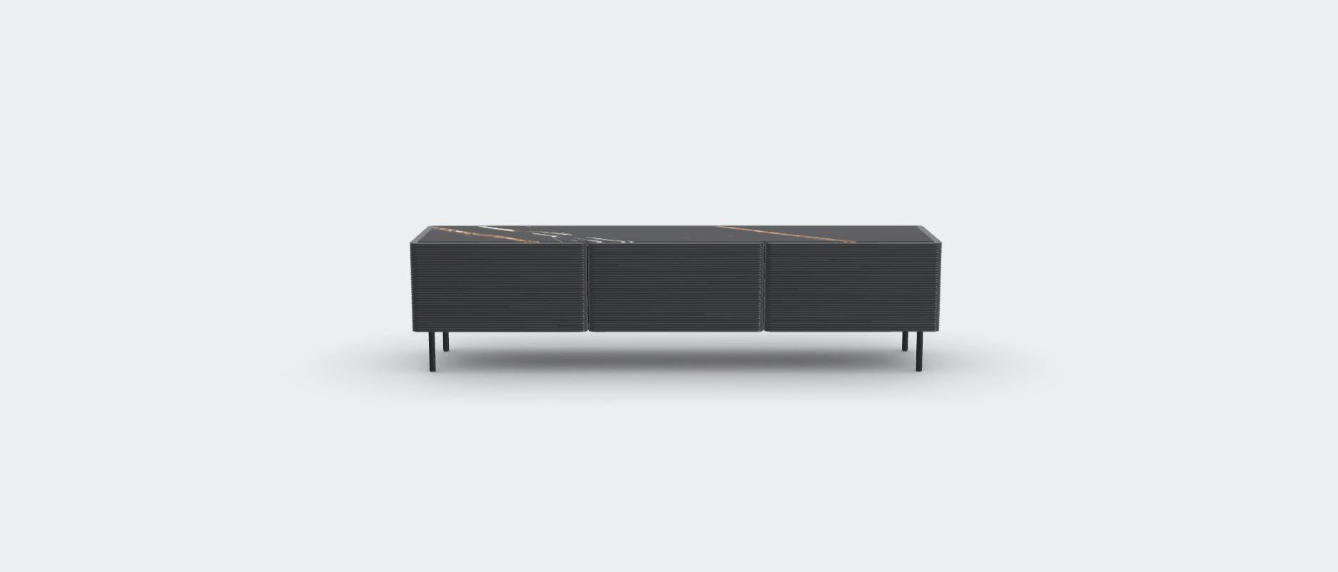 Modern Ash Dark Sahara Noir Waves Sideboard L by Milla & Milli For Sale