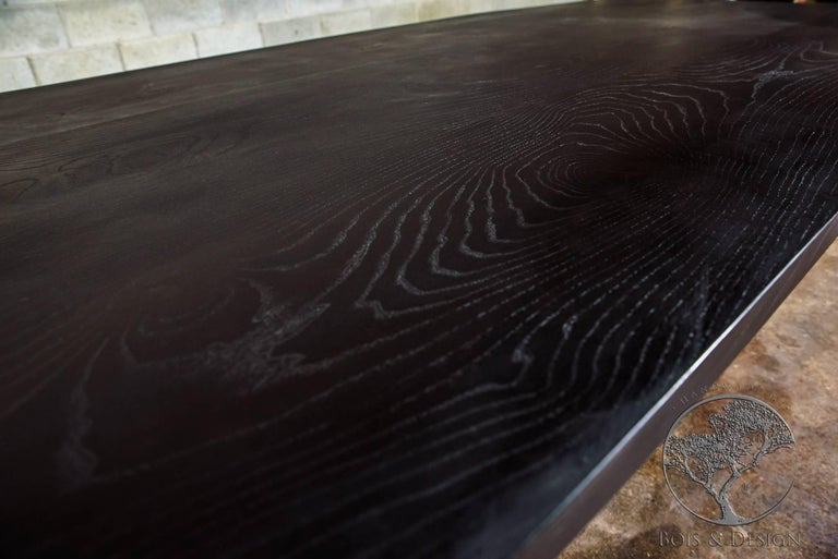 Ash Dining Table Stained Black On Concrete Legs For Sale At 1stdibs
