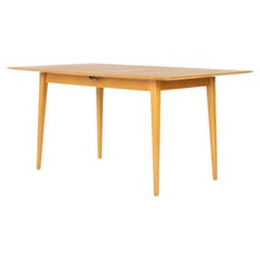 Ash Dining Table with Extension by René Jean Caillette for Charron, 1950s
