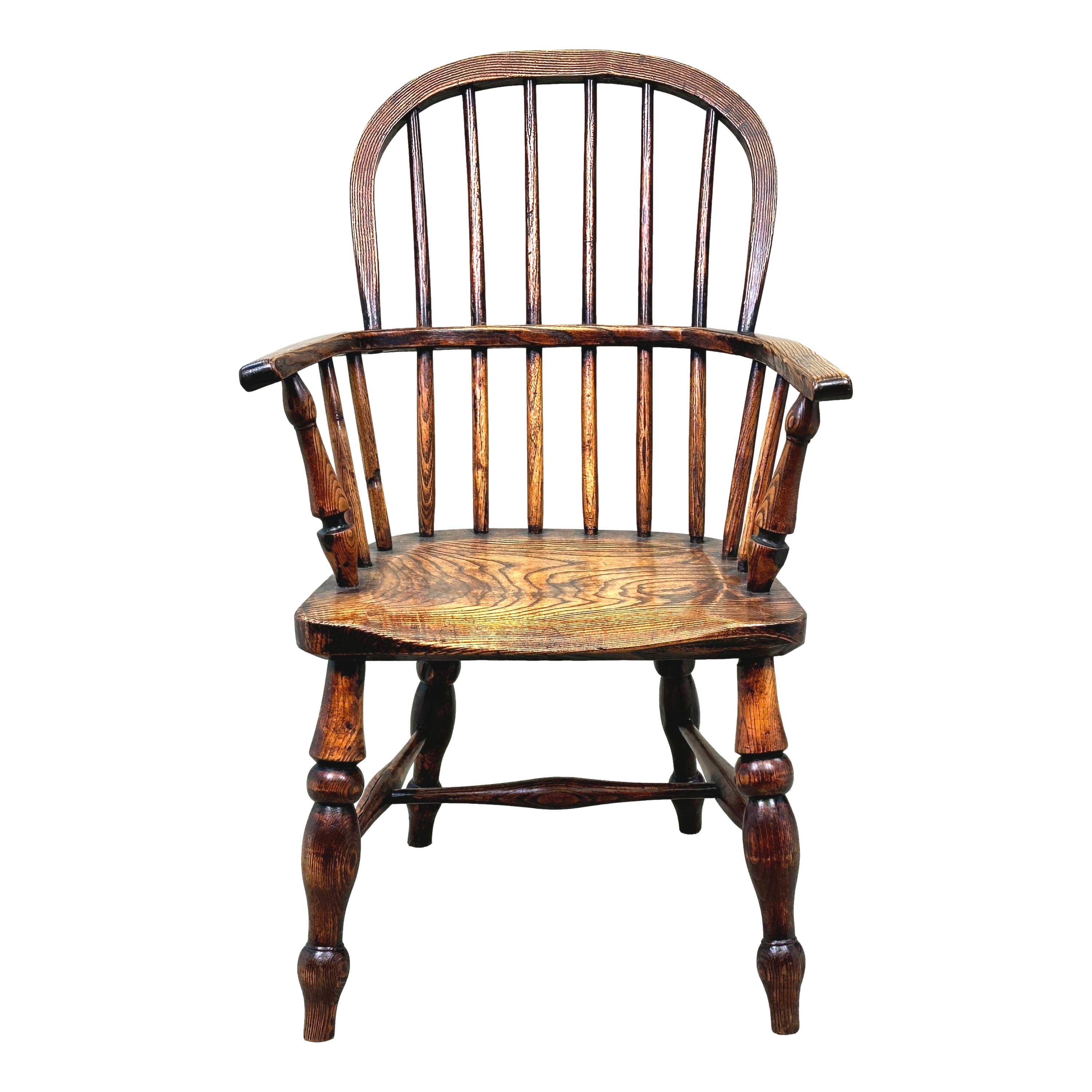 Ash & Elm 19th Century Childs Windsor Armchair For Sale 5