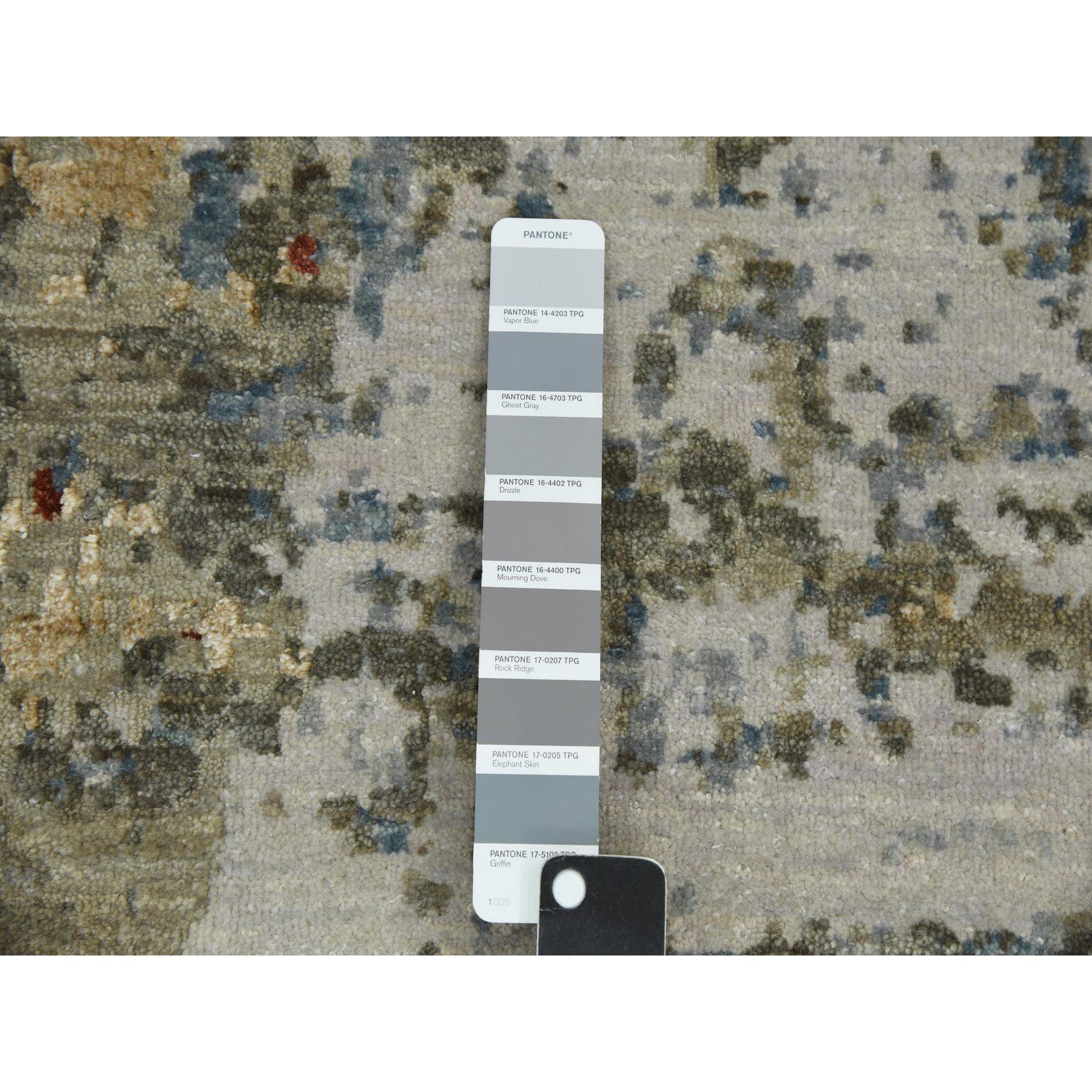 Lana Ash Gray Extra Soft Wool Hand Knotted Modern Abstract Design Rugs 10'0