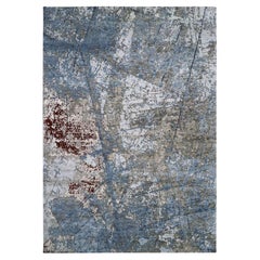 Tapis moderne abstrait noué à la main gris frêne extra-doux 10'0" x 14'2"