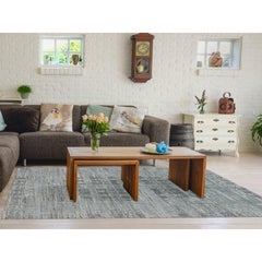 Ash Gray Natural Wool Modern Design Hand Knotted Oriental Rug 8'0" x 10'0"