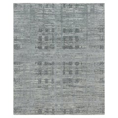 Ash Gray Natural Wool Modern Design Hand Knotsted Oriental Rug 8'0" x 10'0" (tapis oriental gris naturel)