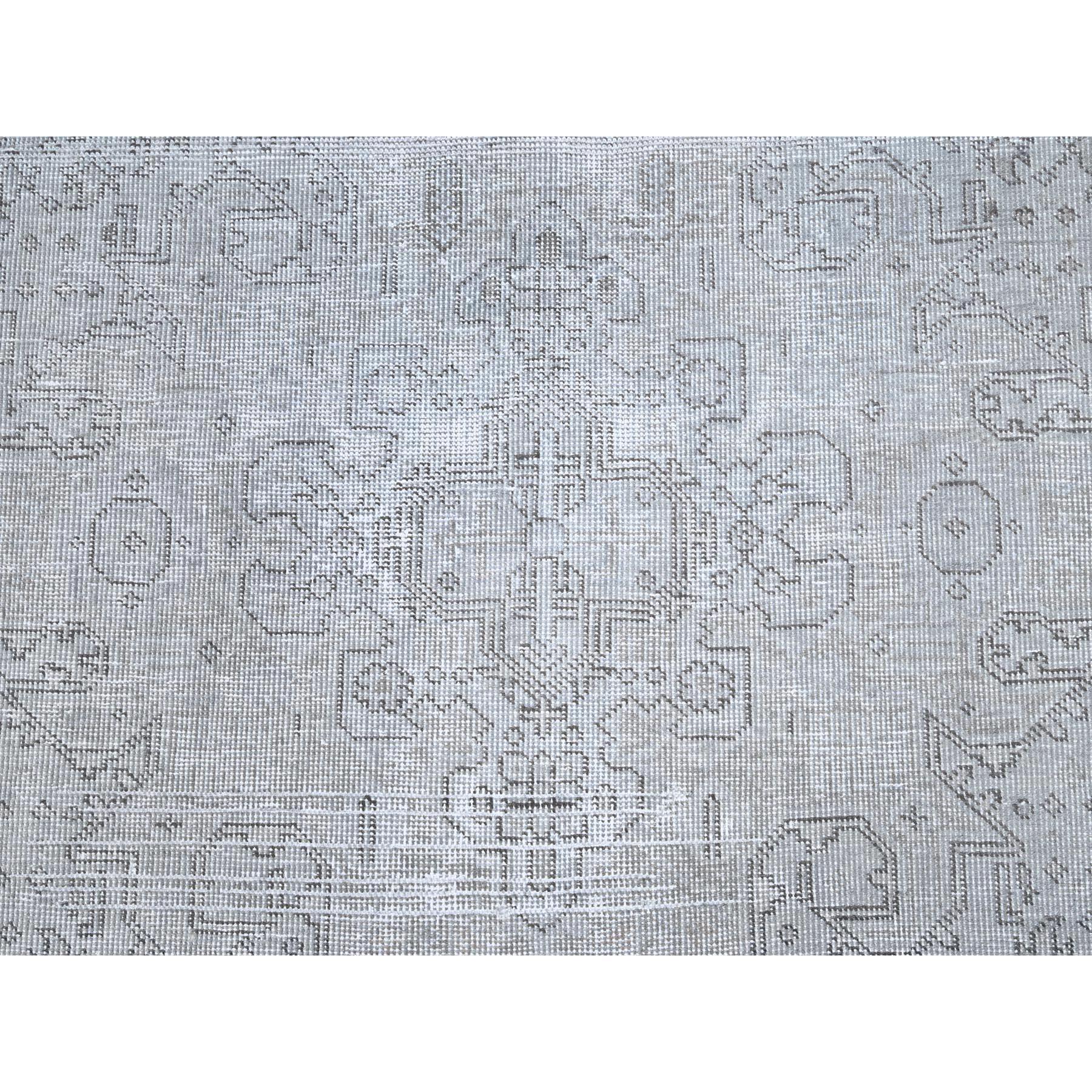 Ash Gray Vintage Persian Tabriz Distressed Worn Down Soft Wool Hand Knotted Rug For Sale 4