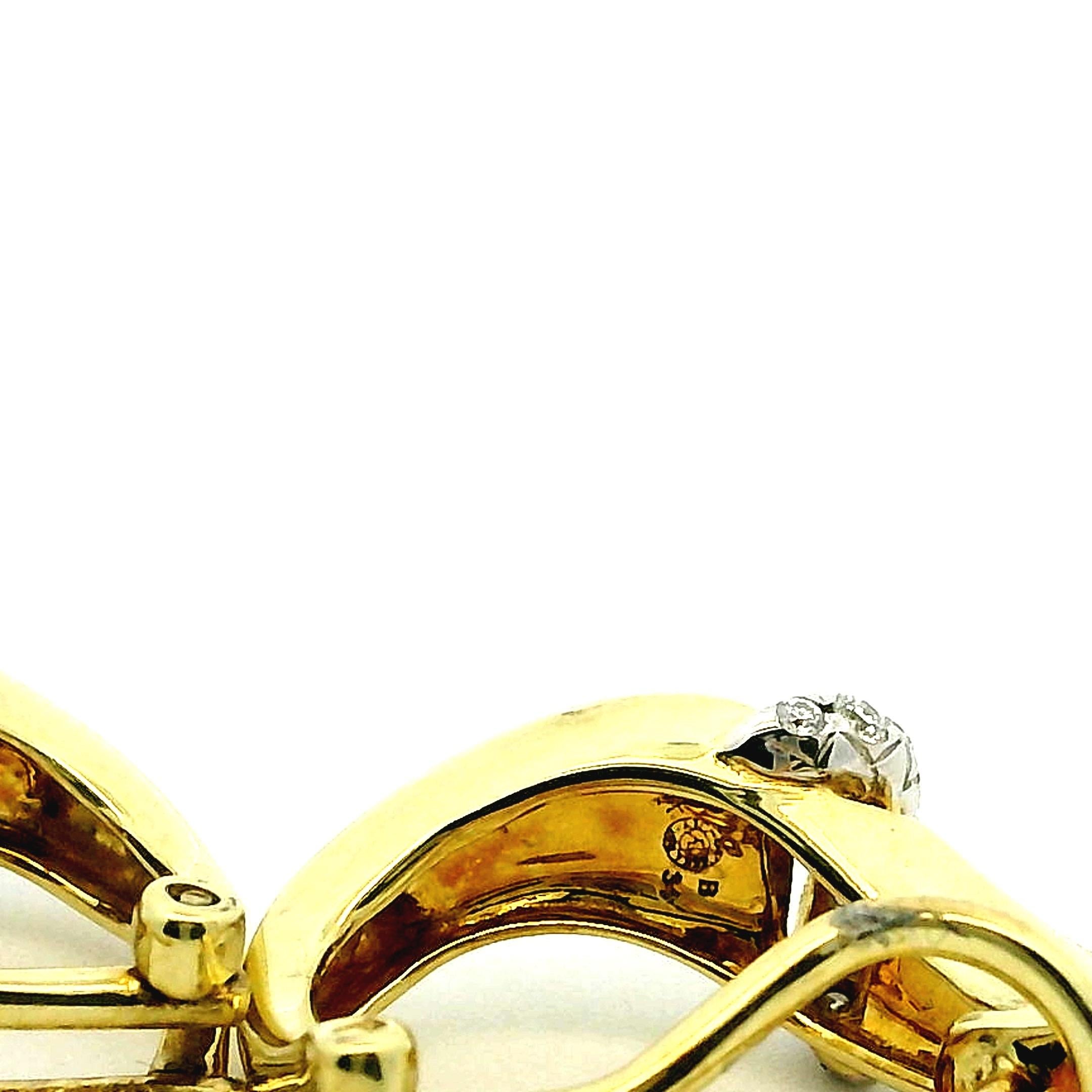 Ash Grossbardt 14K Gold Perlmutt Inlay Diamant Creolen im Angebot 8