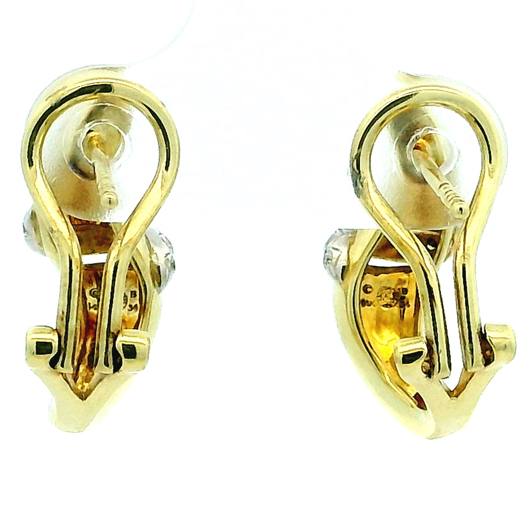 Ash Grossbardt 14K Gold Perlmutt Inlay Diamant Creolen im Angebot 2