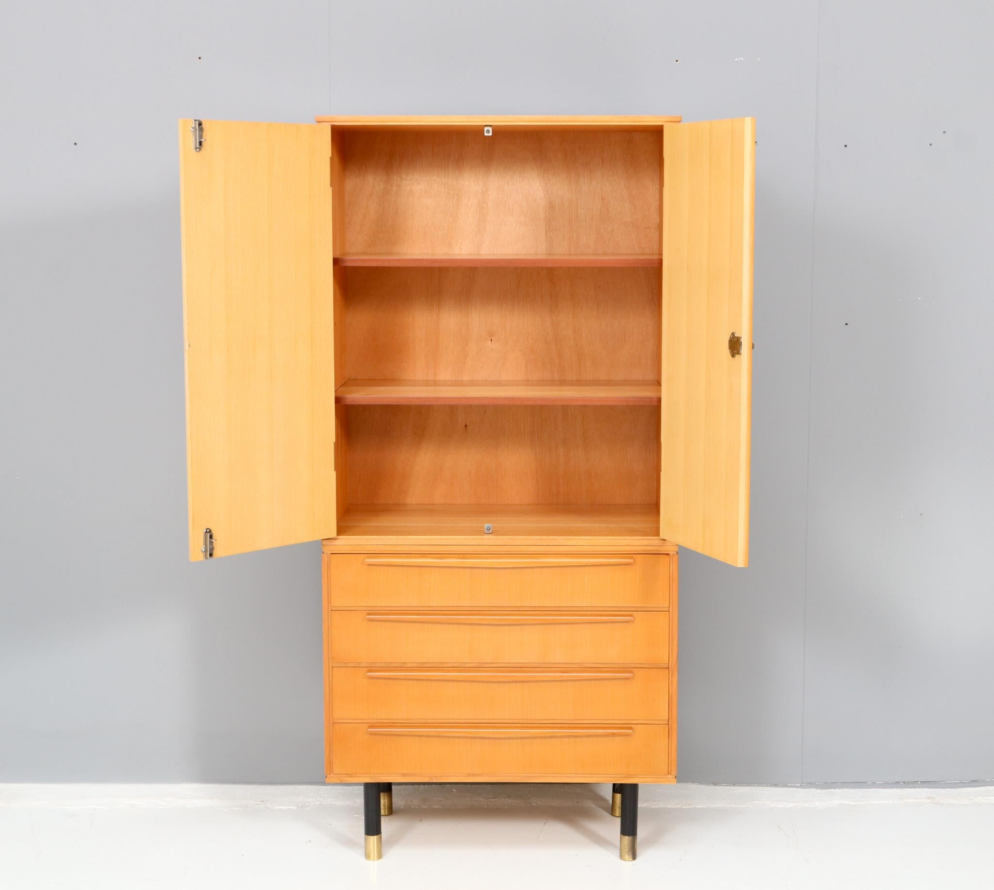 Mid-20th Century Ash Italian Mid-Century Modern Two-Piece Cabinet, 1950s For Sale