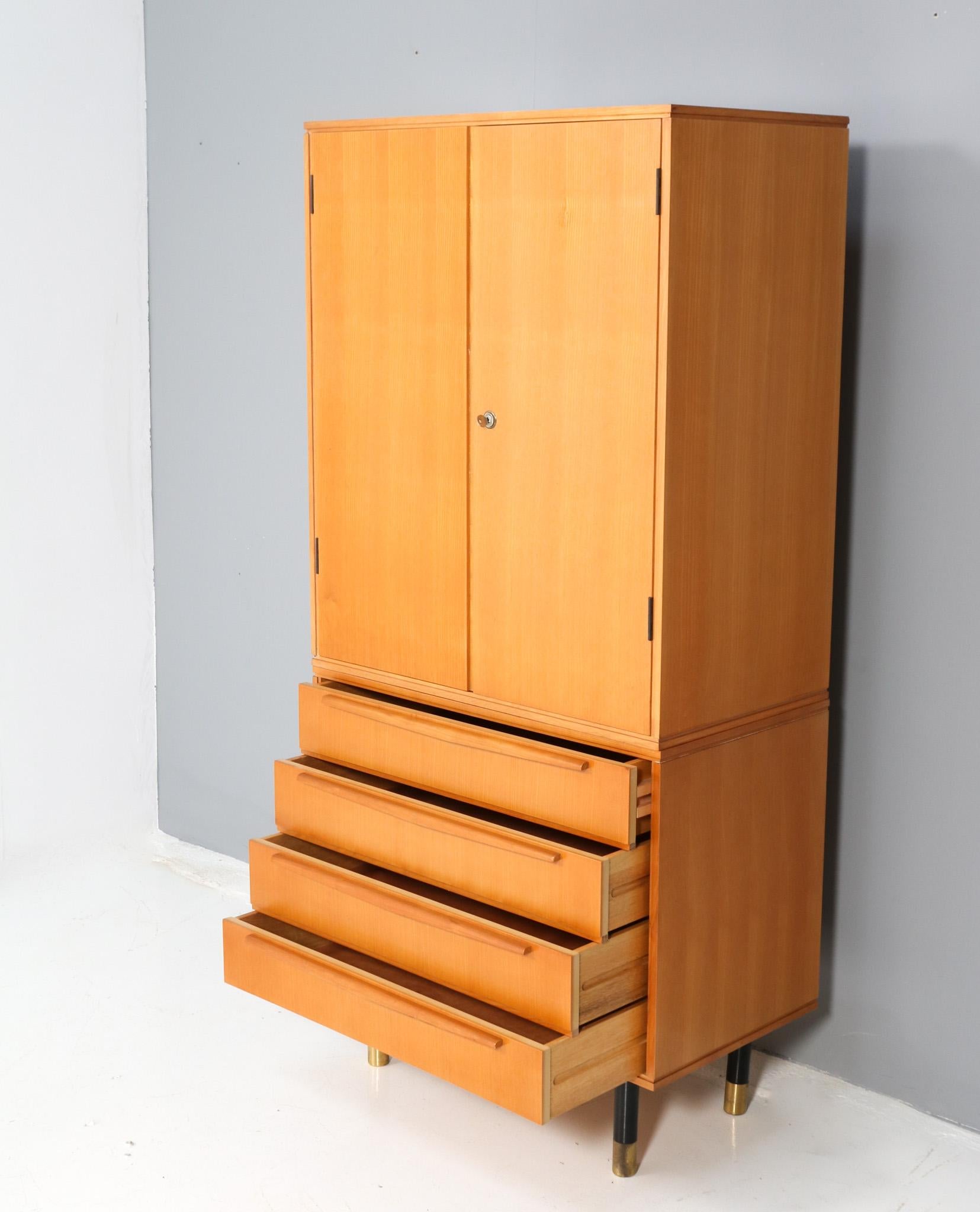 Ash Italian Mid-Century Modern Two-Piece Cabinet, 1950s For Sale 1