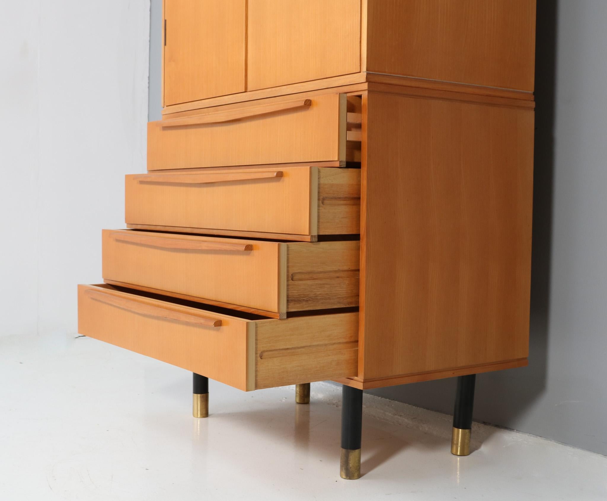 Ash Italian Mid-Century Modern Two-Piece Cabinet, 1950s For Sale 3