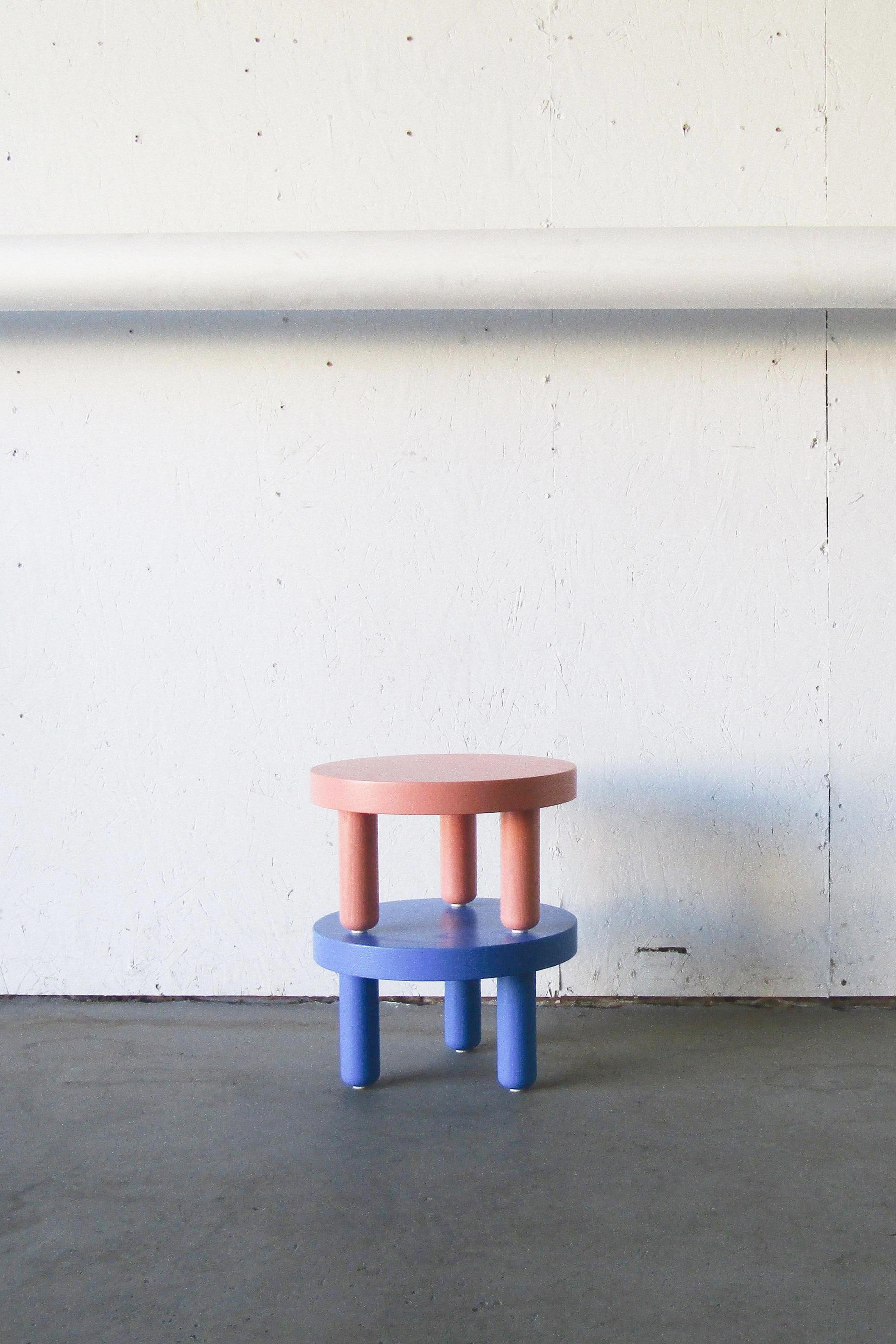 Ash Low Table in Rich Blue For Sale 3