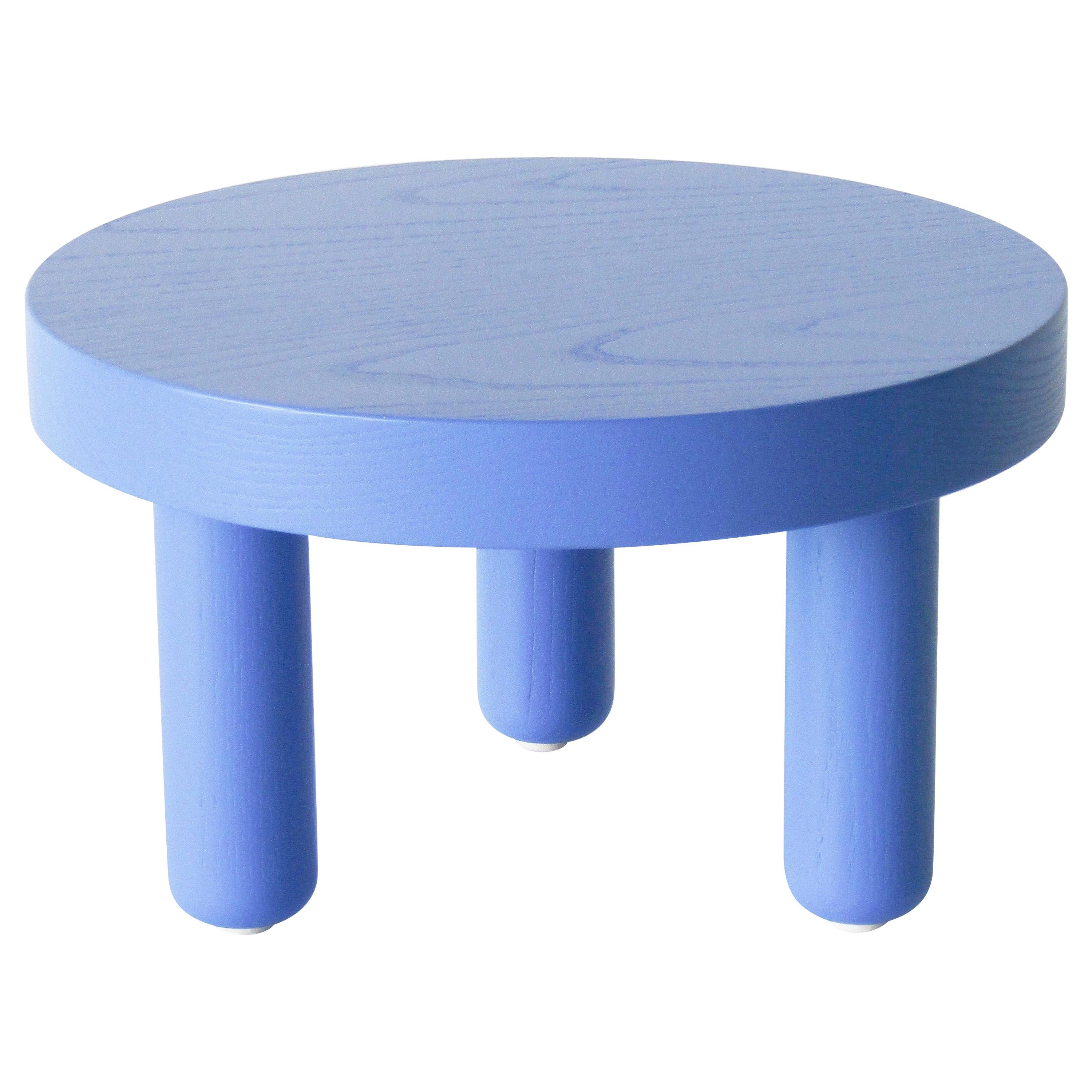 Ash Low Table in Rich Blue For Sale