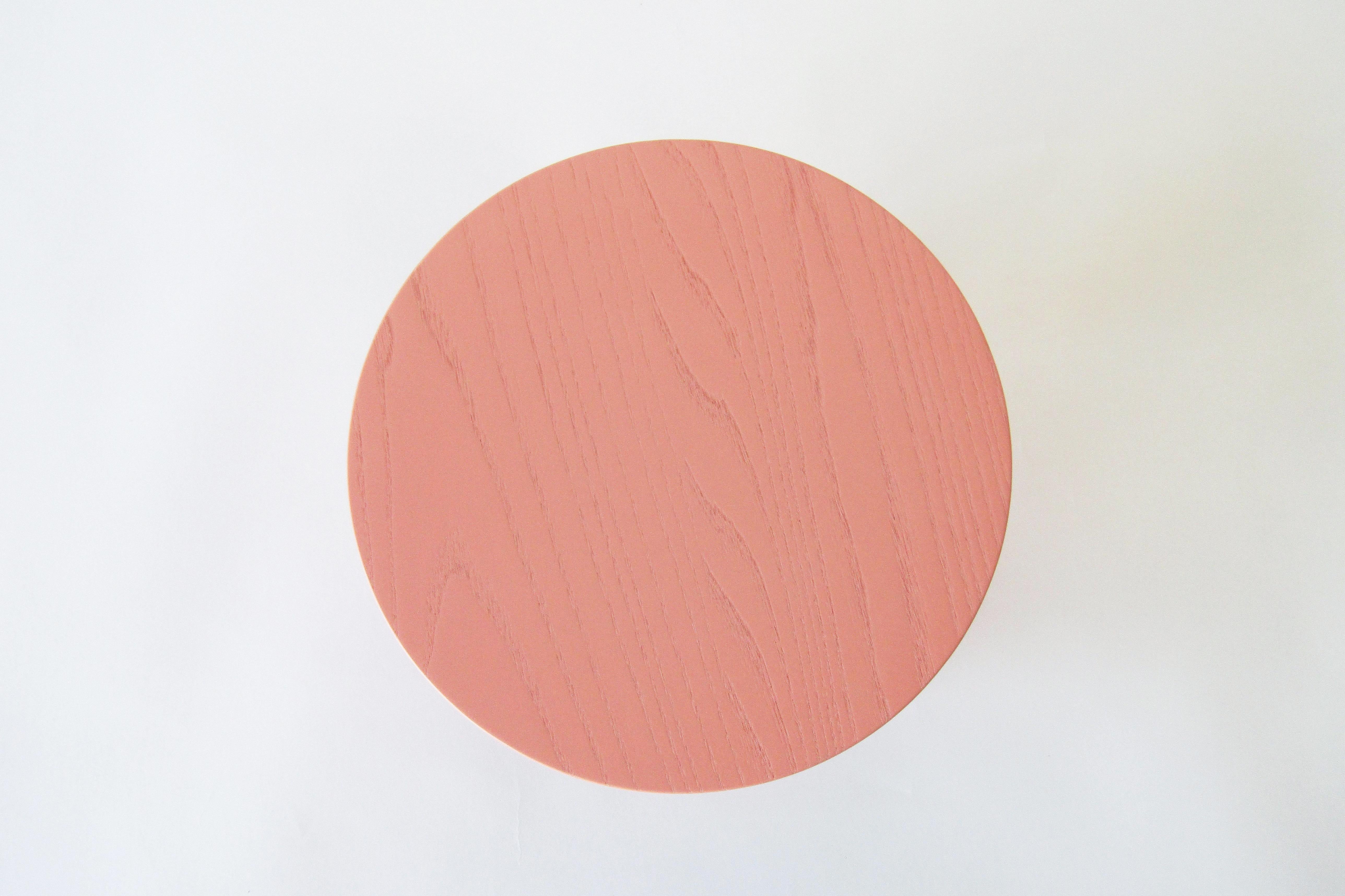 Modern Ash Low Table in Rose For Sale