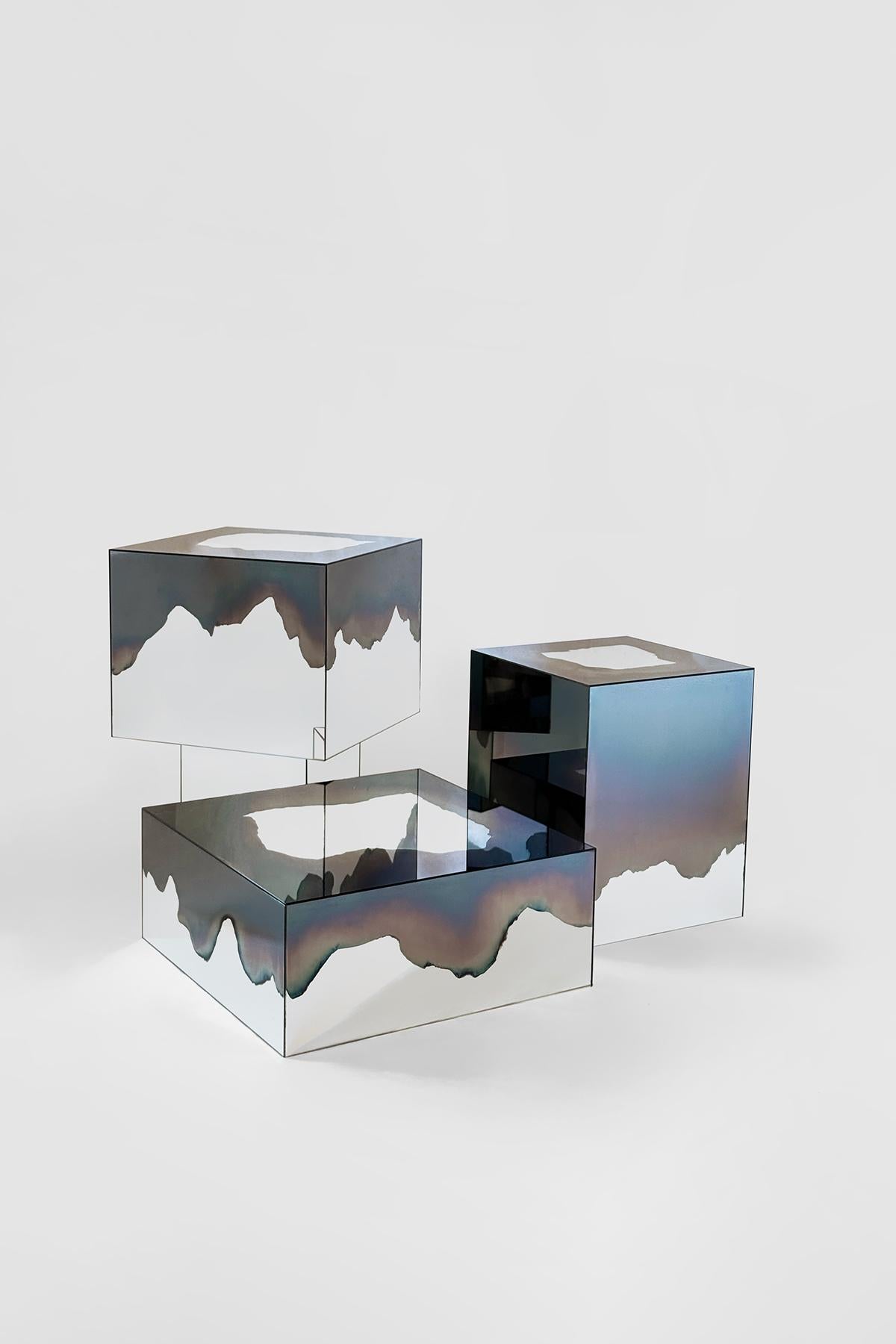 Post-Modern Ash Matryoshka Side Table by Homa For Sale