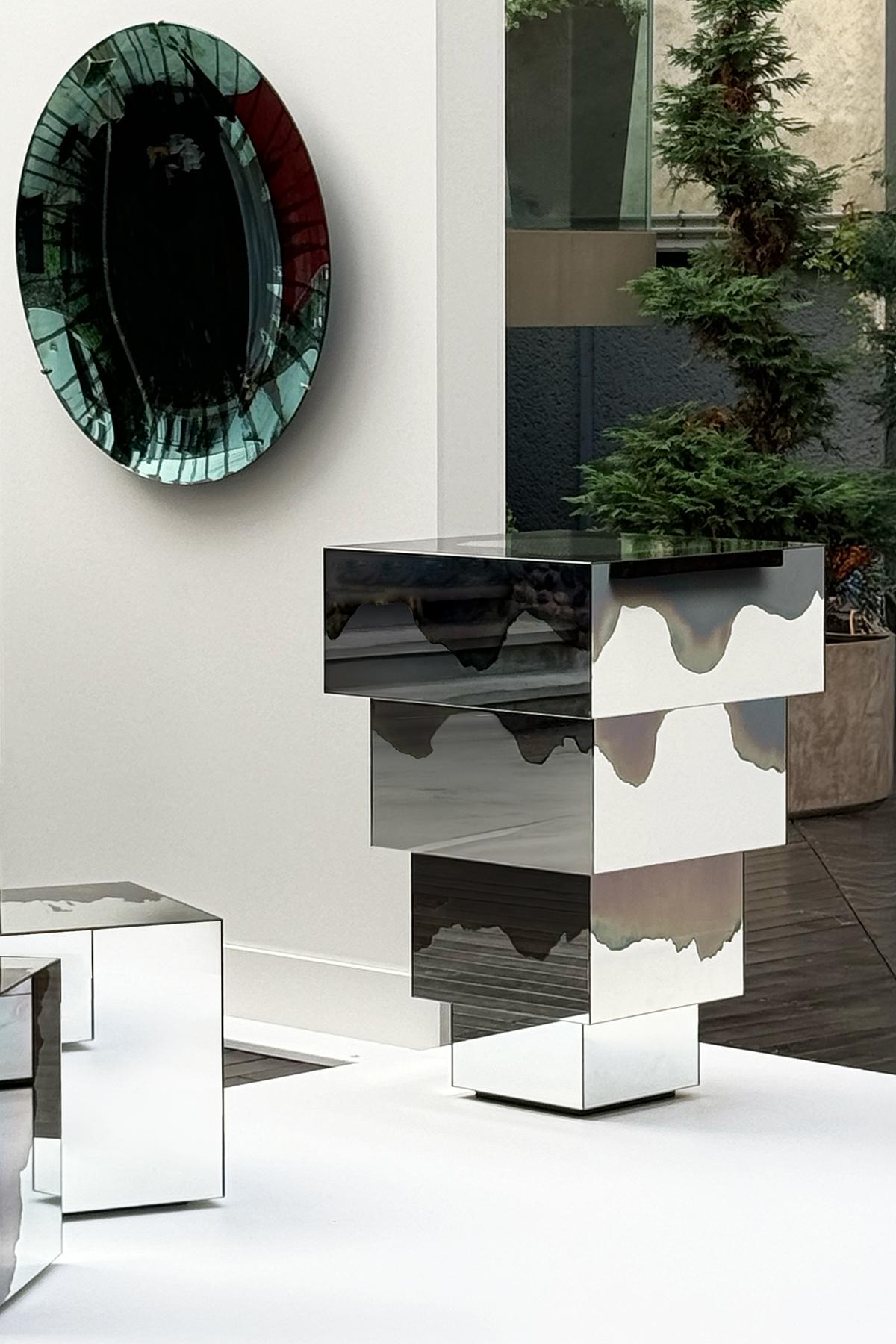 Contemporary Ash Matryoshka Side Table by Homa For Sale
