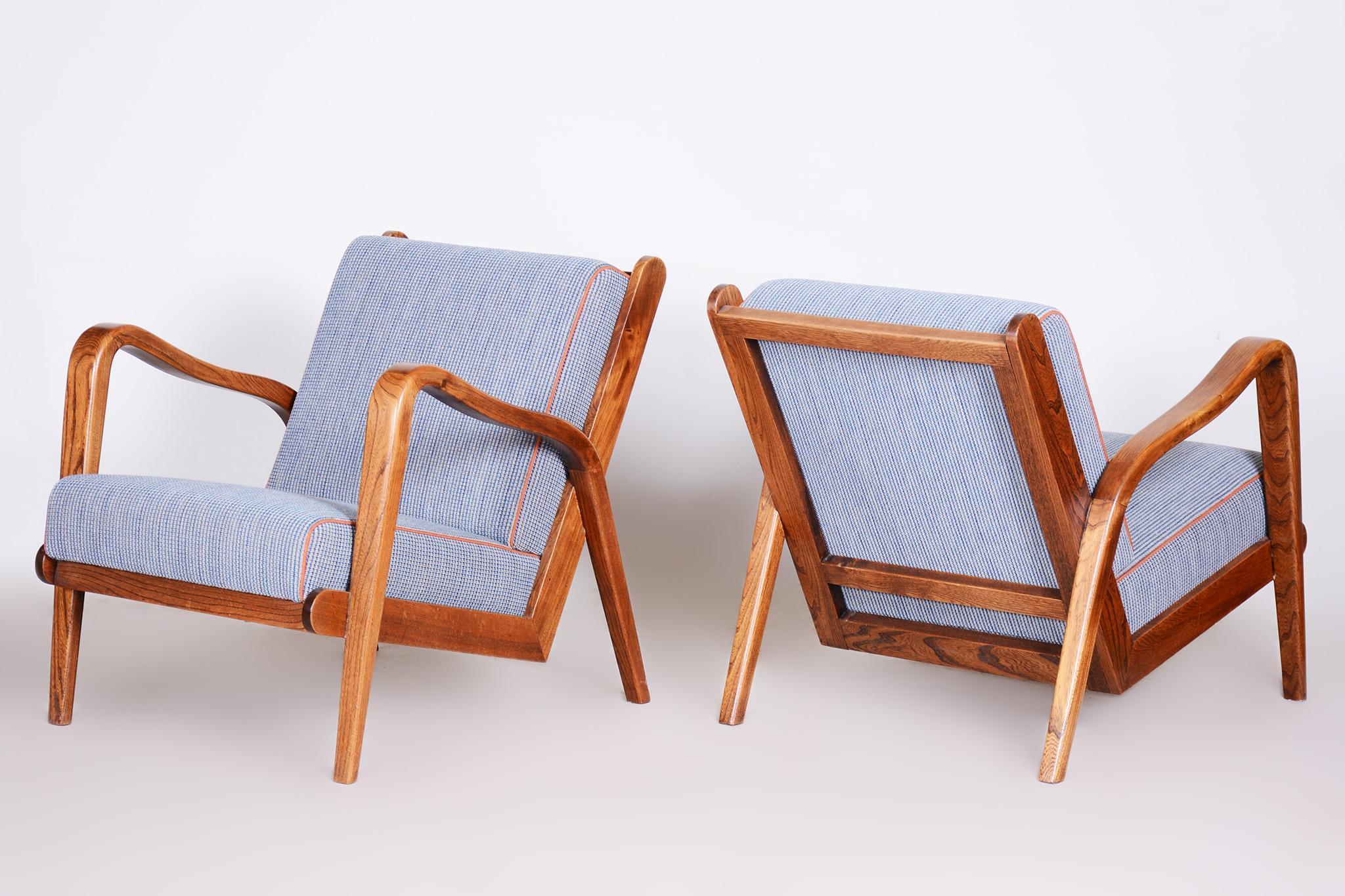 Ash Mid Century Armchairs Made in Czechia '40s, by Jan Vanek, Fully Restored 1