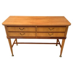 Ash Mid-Century Modern Console Table with Four Drawers, 1960s