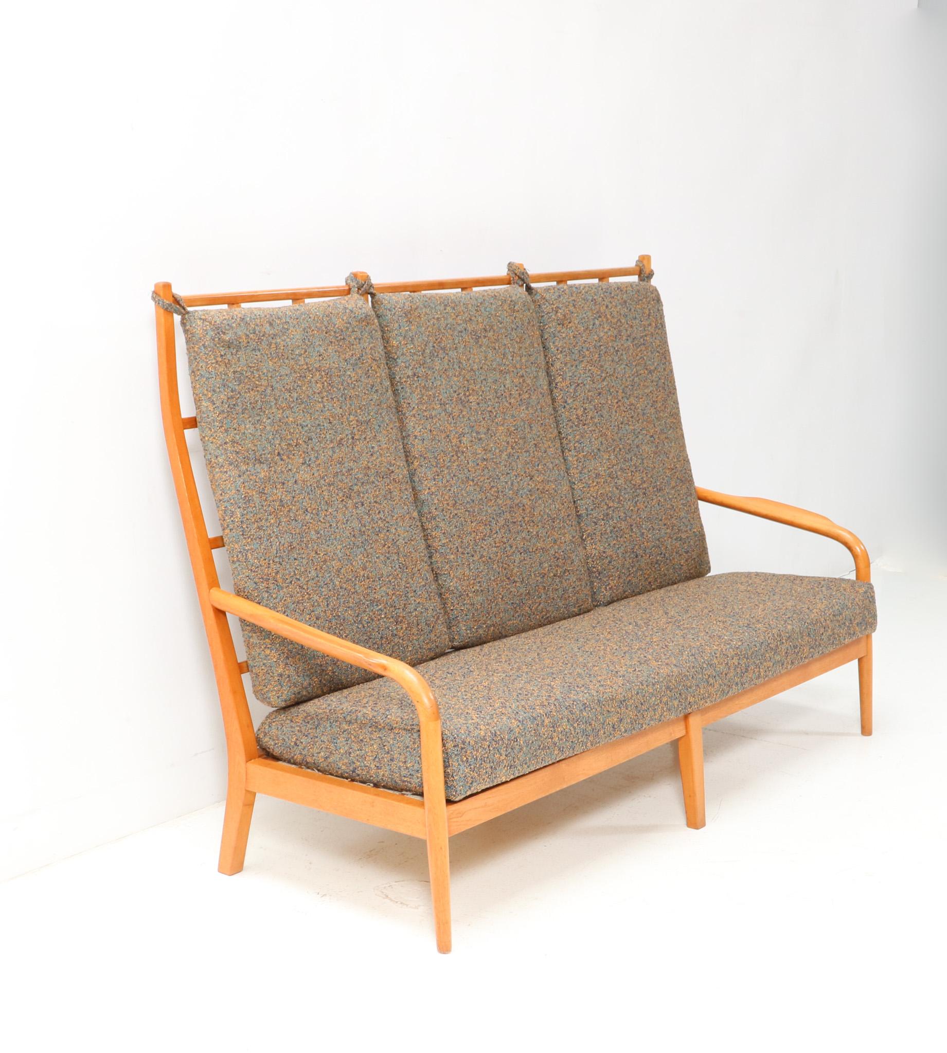 Néerlandais Ash Mid-Century Modern High Back Sofa by Frits Eschauzier Jr, 1967 en vente