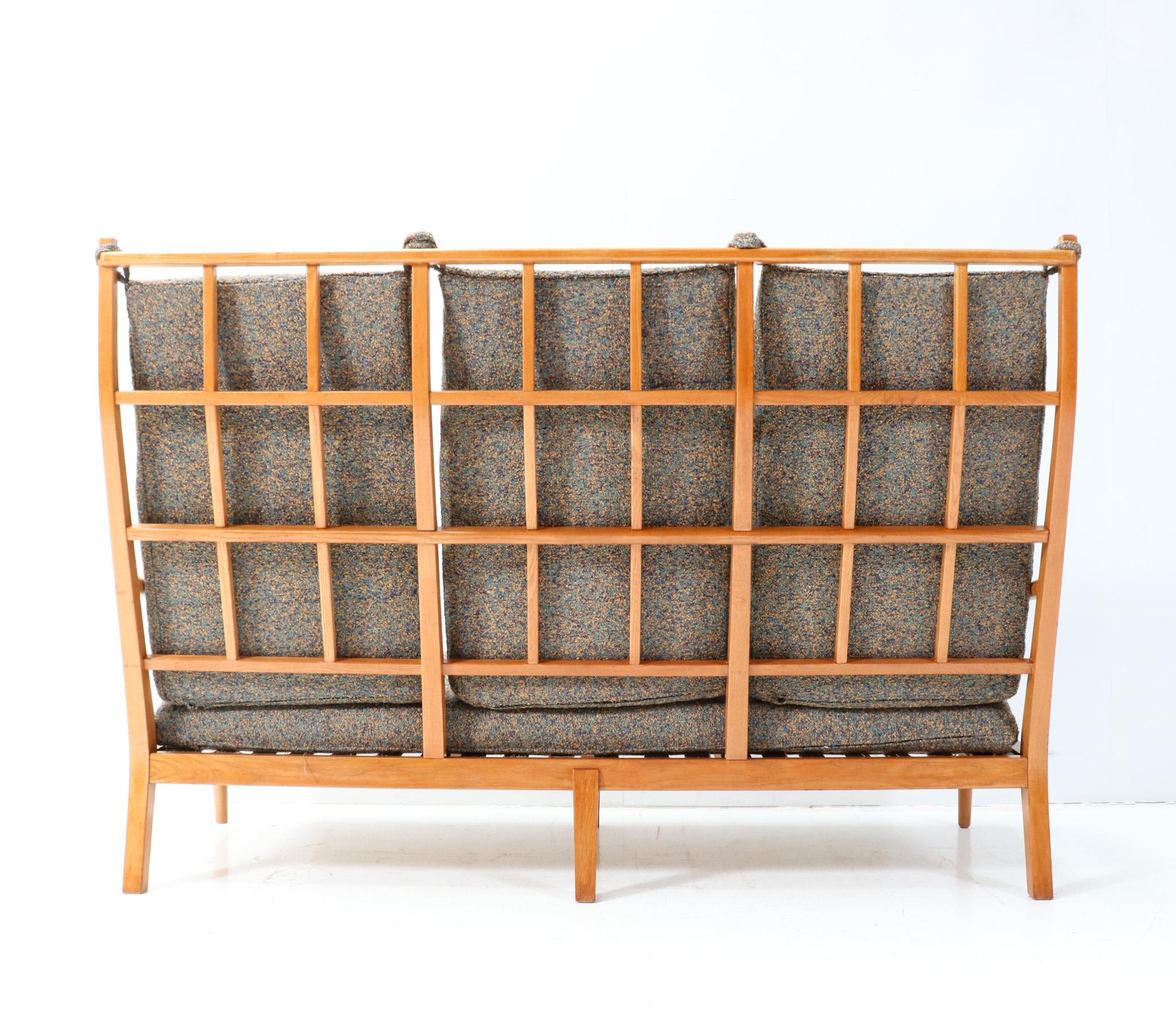 Milieu du XXe siècle Ash Mid-Century Modern High Back Sofa by Frits Eschauzier Jr, 1967 en vente