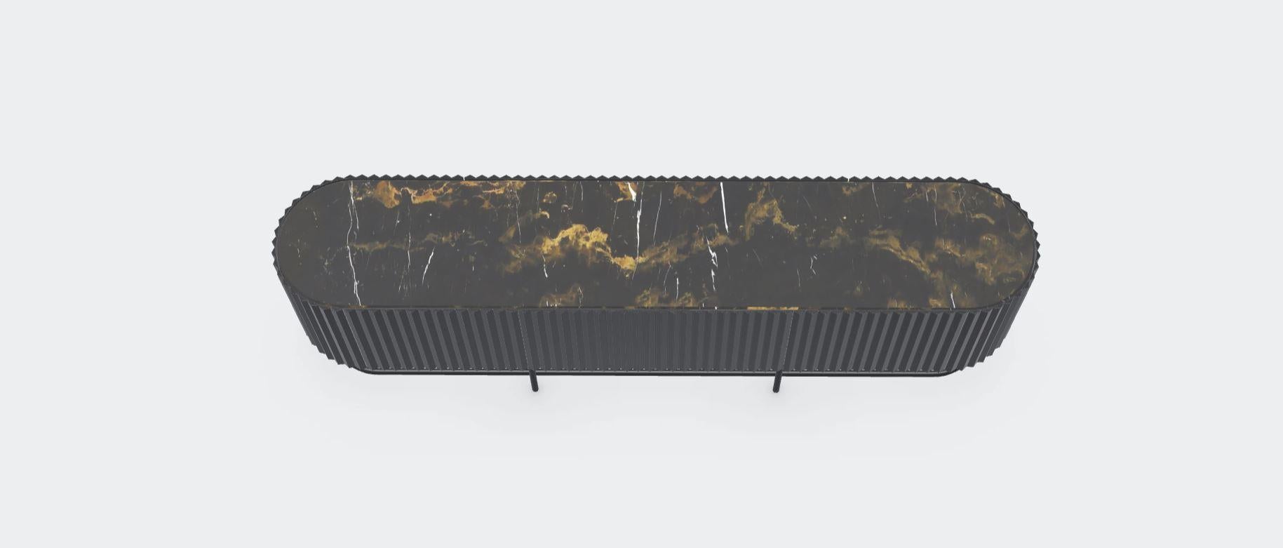 Modern Ash Noir Black Gold Eternel Sideboard Type 1 by Milla & Milli For Sale