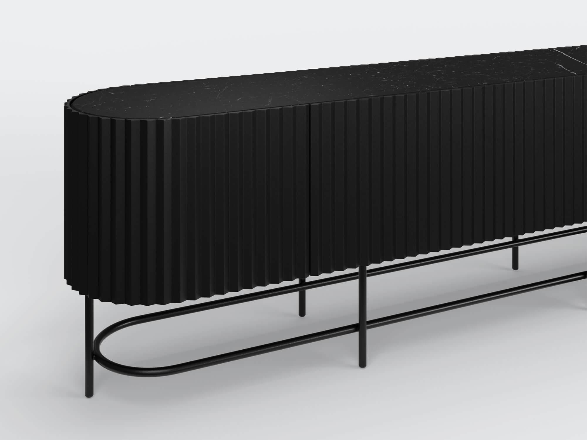 Ash Noir Black Gold Eternel Sideboard Type 1 by Milla & Milli In New Condition For Sale In Geneve, CH