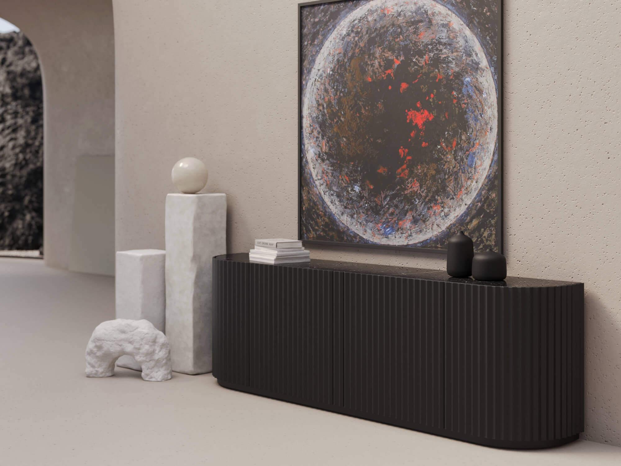 Contemporary Ash Noir Calacata Eternel Sideboard Type 2 by Milla & Milli For Sale