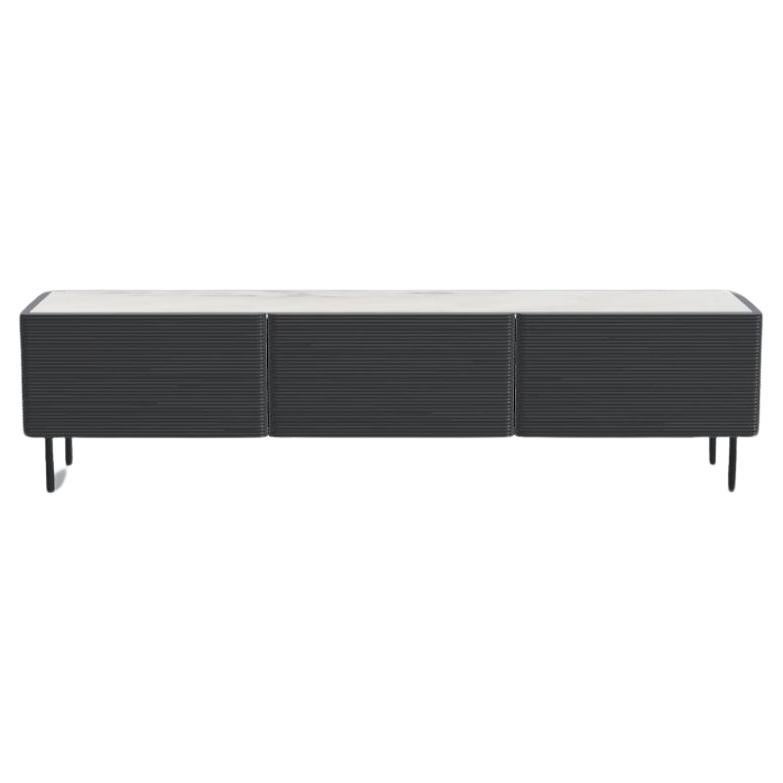 Ash Noir Calacata Waves Sideboard L by Milla & Milli For Sale
