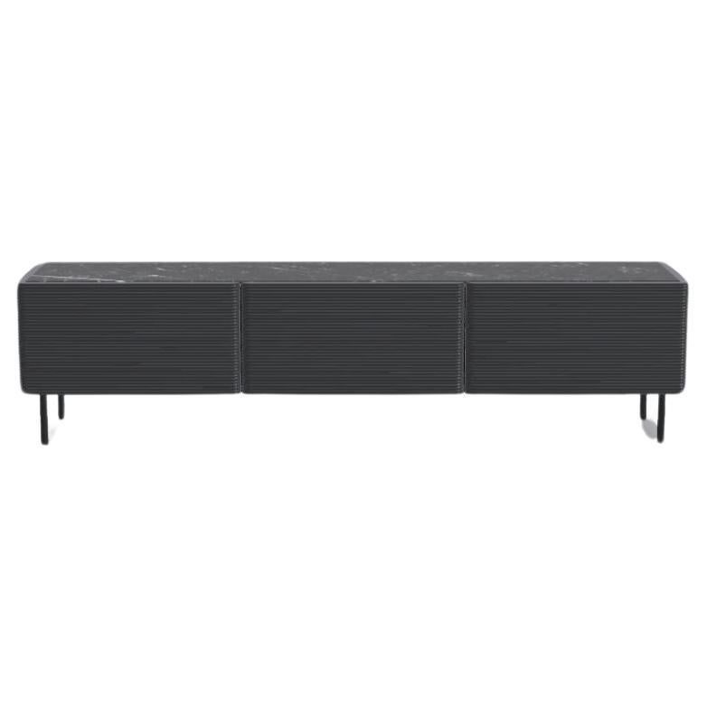 Ash Noir Nero Marquina Waves Sideboard L by Milla & Milli For Sale