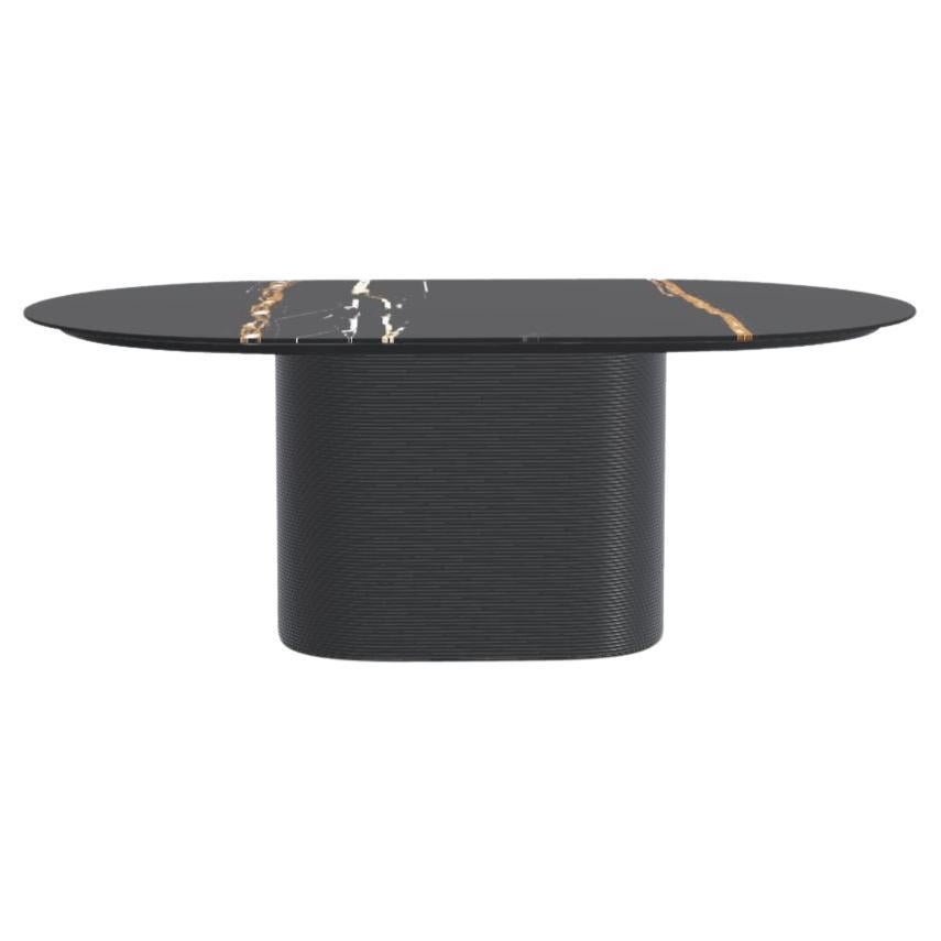 Ash Noir Sahara Noir Waves Dining Table M by Milla & Milli For Sale