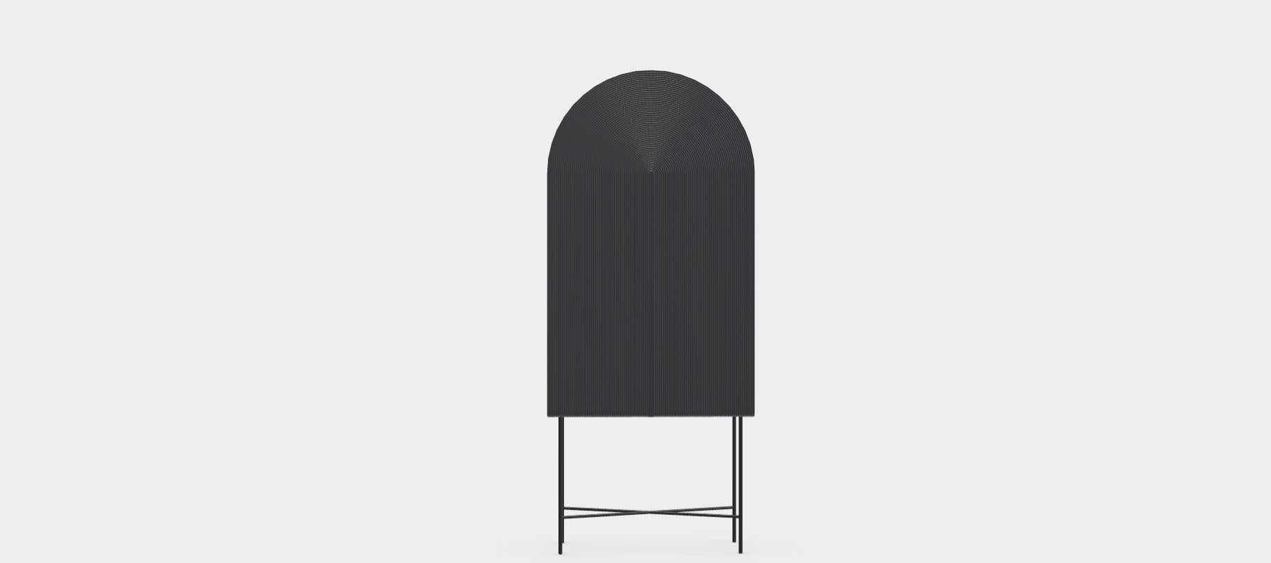 Modern Ash Noir Waves Bar Cabinet by Milla & Milli For Sale