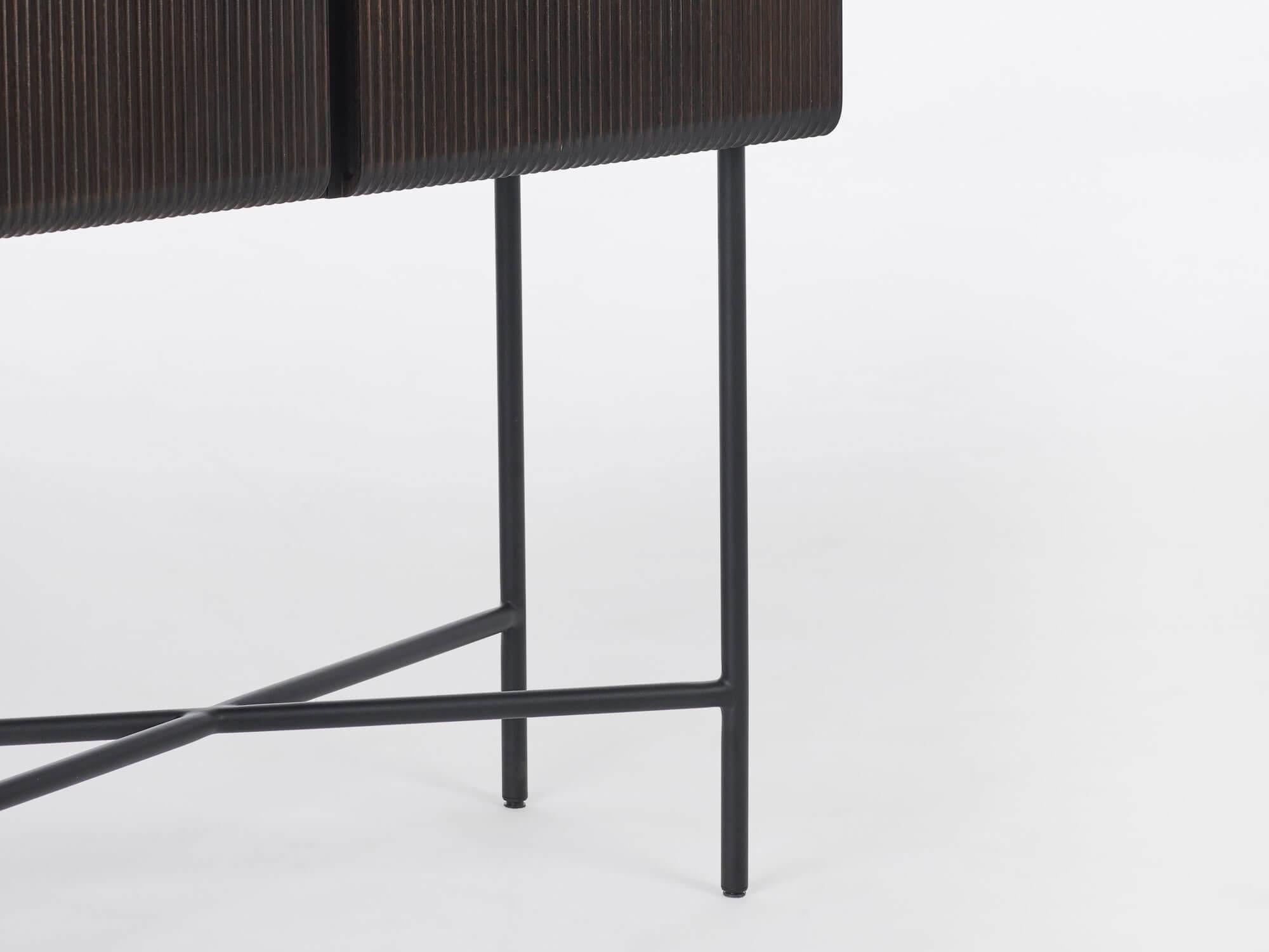 Contemporary Ash Noir Waves Bar Cabinet by Milla & Milli For Sale