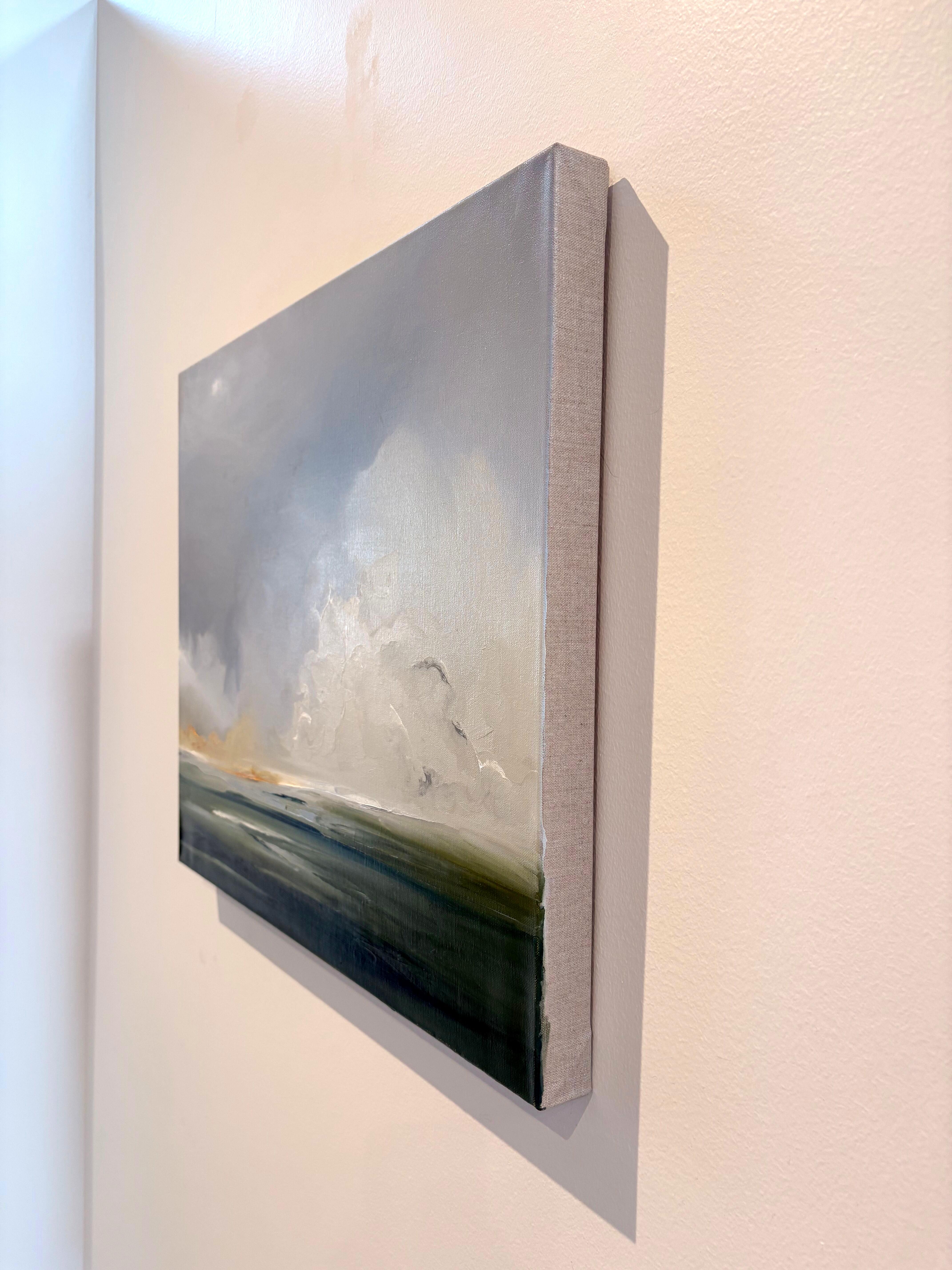 Englische Felder, Atmosphärische Landschaft Ölgemälde, 2025 im Angebot 4