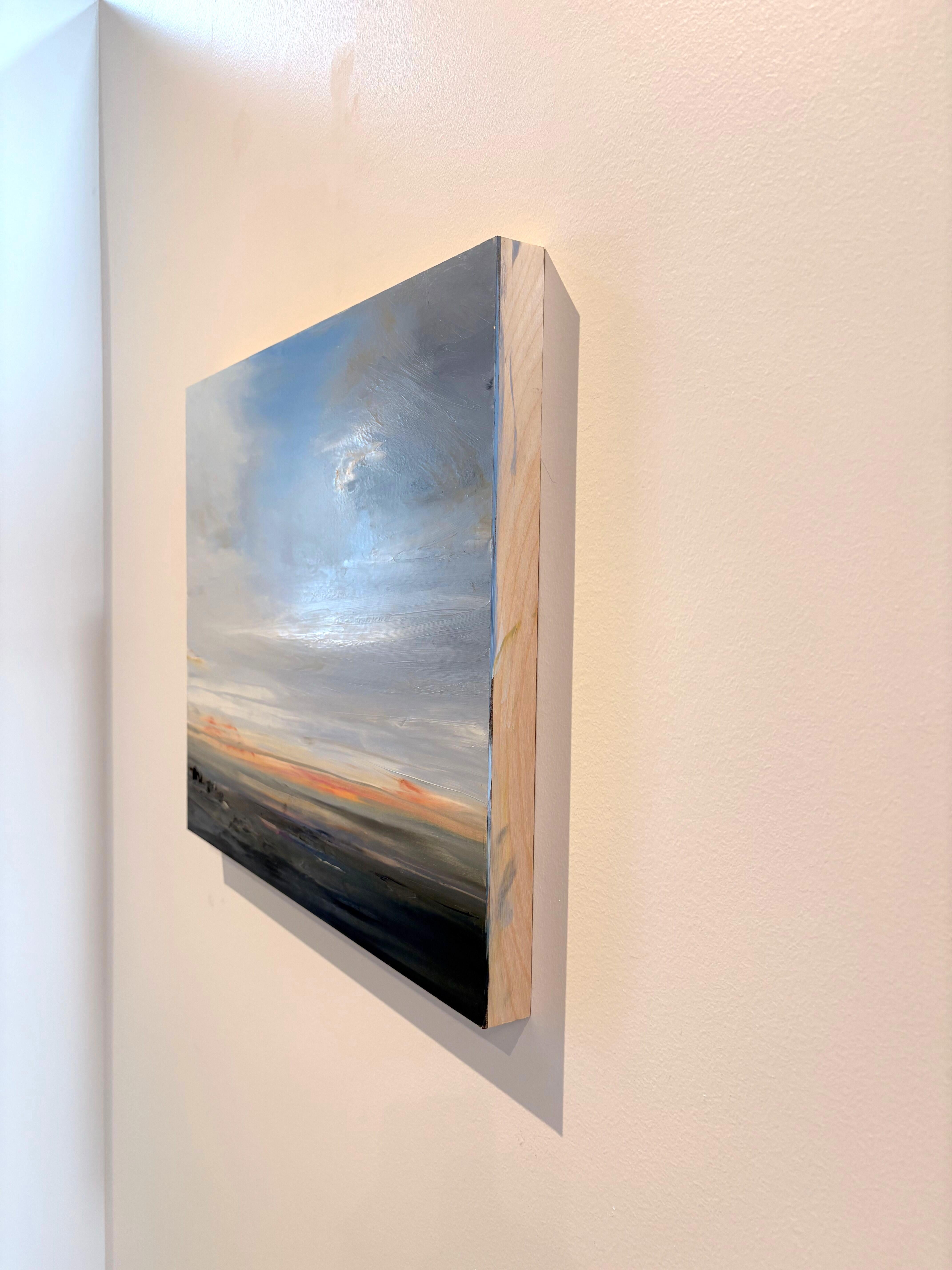 Mandarine Licht, Atmosphärische Landschaft Ölgemälde, 2025 im Angebot 2