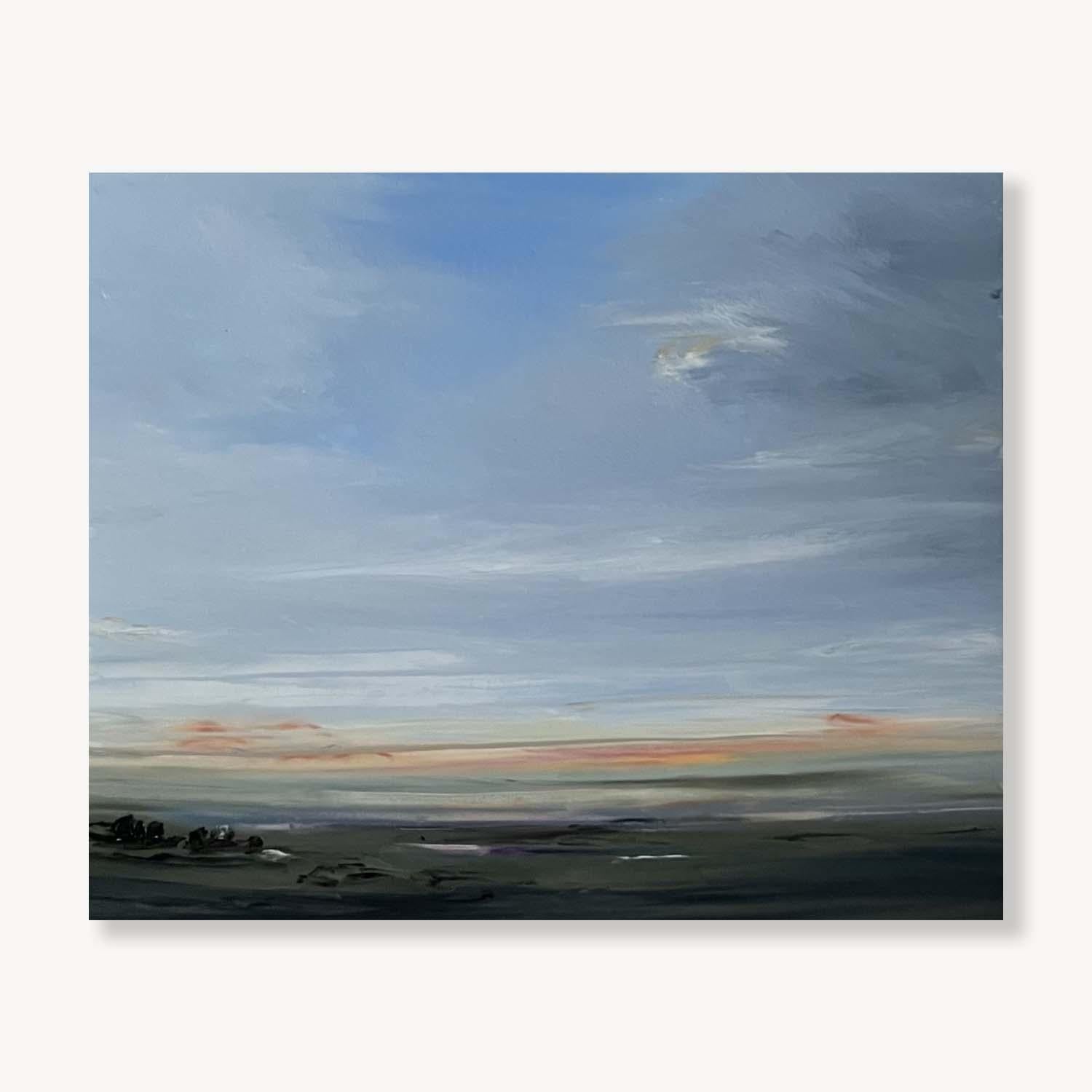 Mandarine Licht, Atmosphärische Landschaft Ölgemälde, 2025