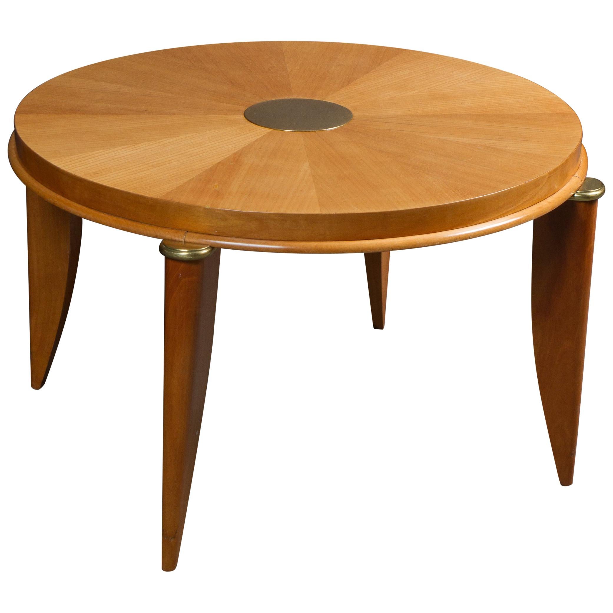 Ash Radial Veneer Art Deco Coffee Table by Maurice Jallot