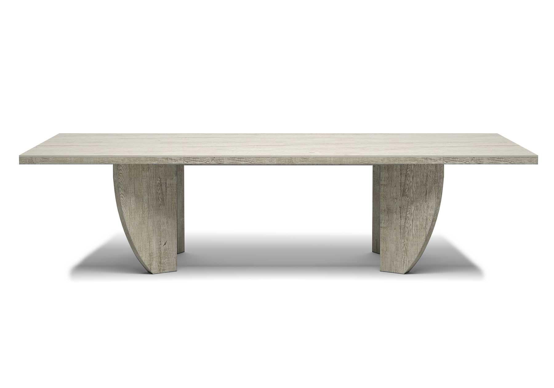 Ash Ralph Dining Table by SNOC
Dimensions: W 300 x D 120 x H 73 cm.
Materials: Teak Wood, Ceramic. 


Ralph-ash Collection consists of a lounge set, dining table set, bar trolley, chaise lounge and coffee tables designed with Teak wood and acrylic