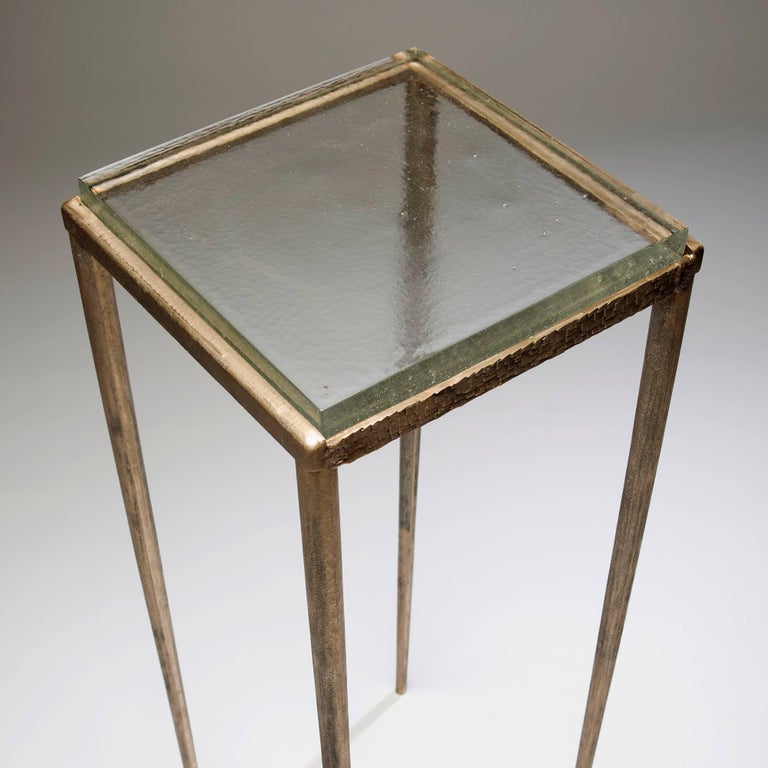 Ash Side Table in Bronze and Glass by Gregory Nangle For Sale at 1stDibs
