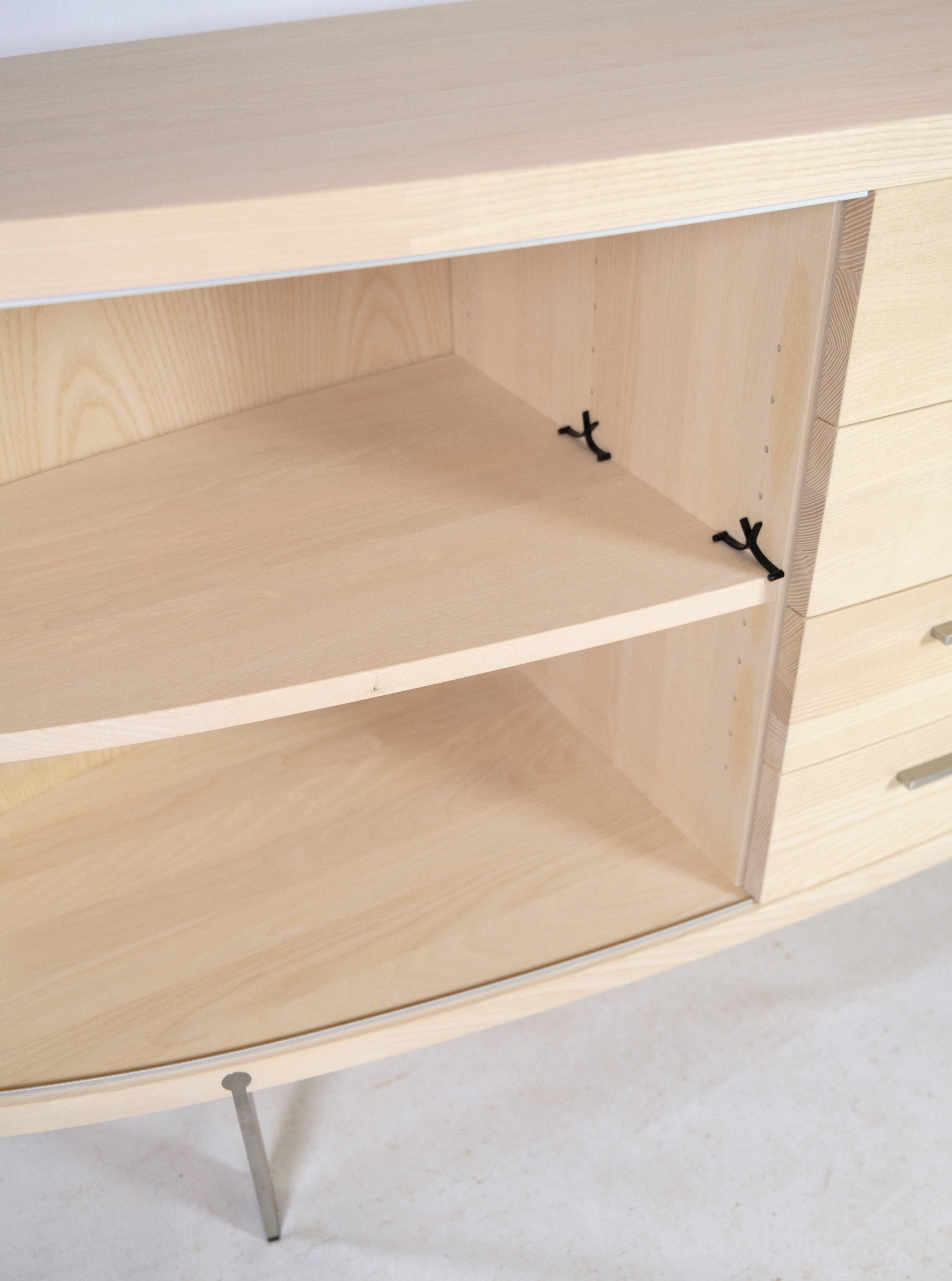 Contemporary Ash Sideboard Model AK 1300 with Jalousie doors by Naver Collection