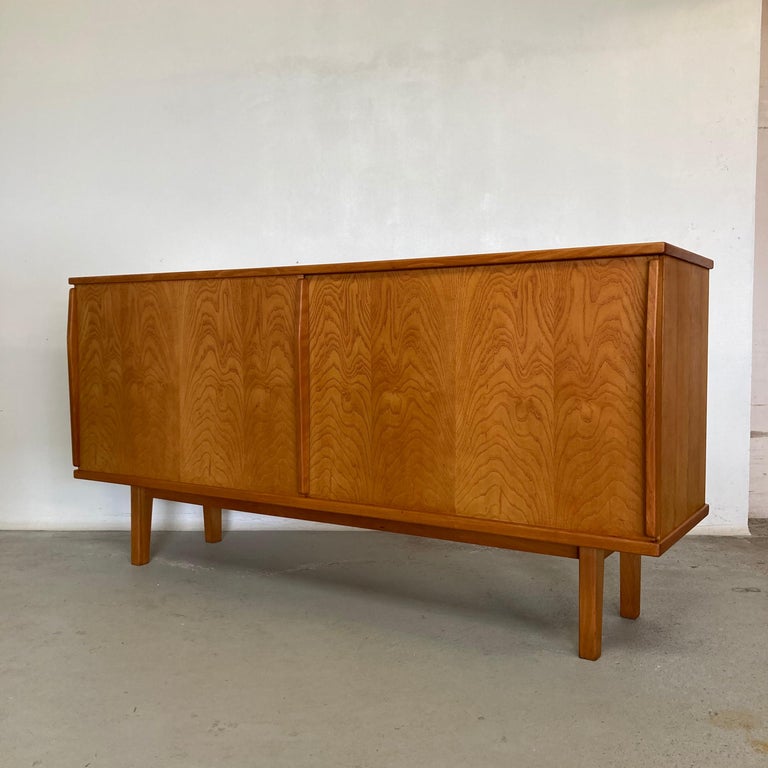 Ash Sideboard with Sliding Doors in the Style of Charlotte Perriand, France 1950 For Sale 9