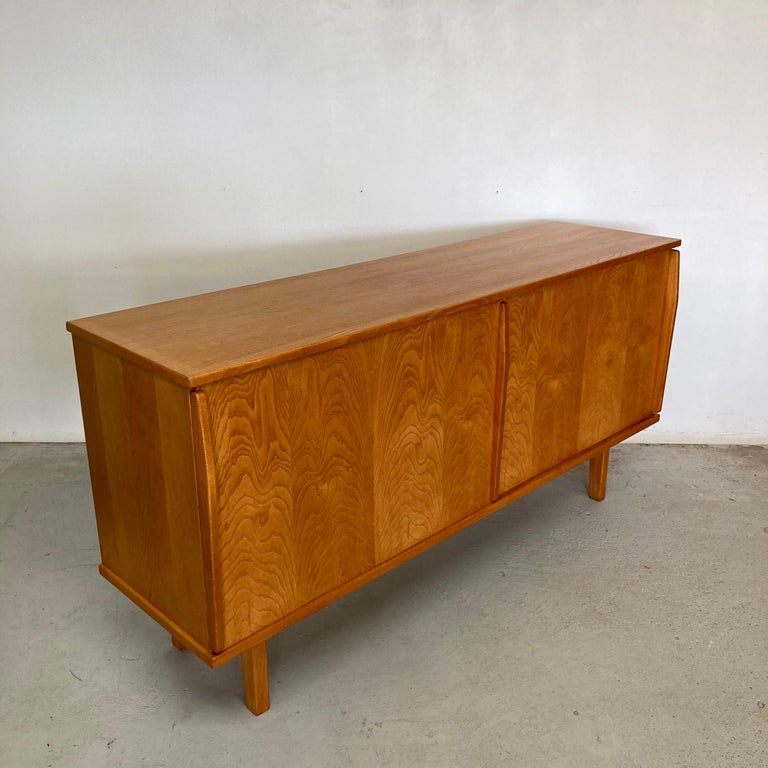 Ash Sideboard with Sliding Doors in the Style of Charlotte Perriand, France 1950 For Sale 2