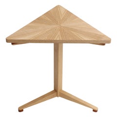 Ash starburst Triform pedestal side table